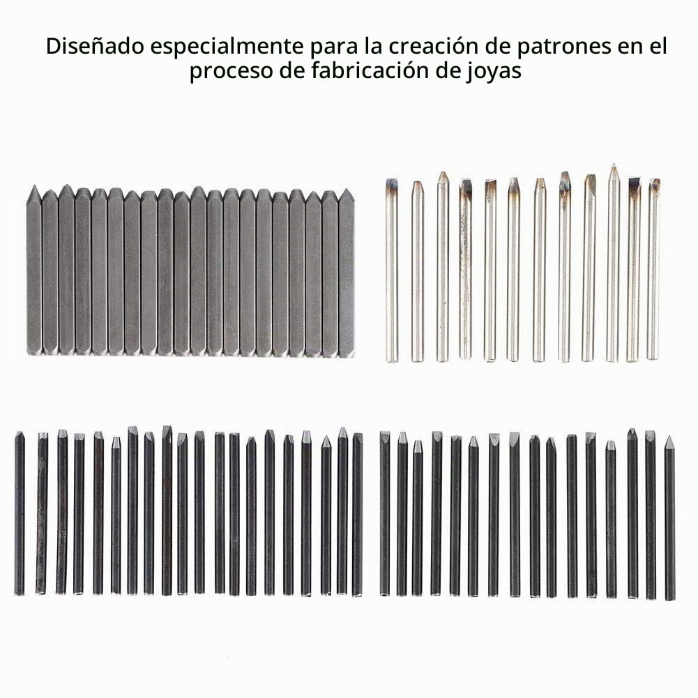 AYNEFY Cincel de Metal Profesional para Joyería, Herramientas de Cincel de Yunque de Joyería Procesamiento de Herramientas de Tallado para la Creación de Patrones Y(20 Palos