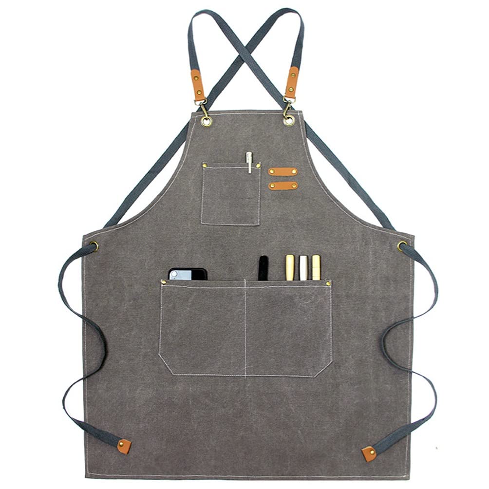 Saldatore Grembiule Grembiule da Lavoro in Denim Grembiule Confortevole E Traspirante Grembiule for Uomo E Donna, Giardinaggio Domestico Grembiule di Pittura con Tasca