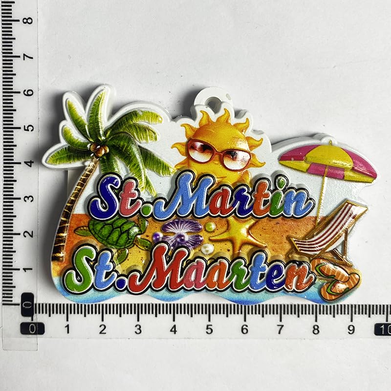 Imán decorativo escena playa St. Martin St. Maarten