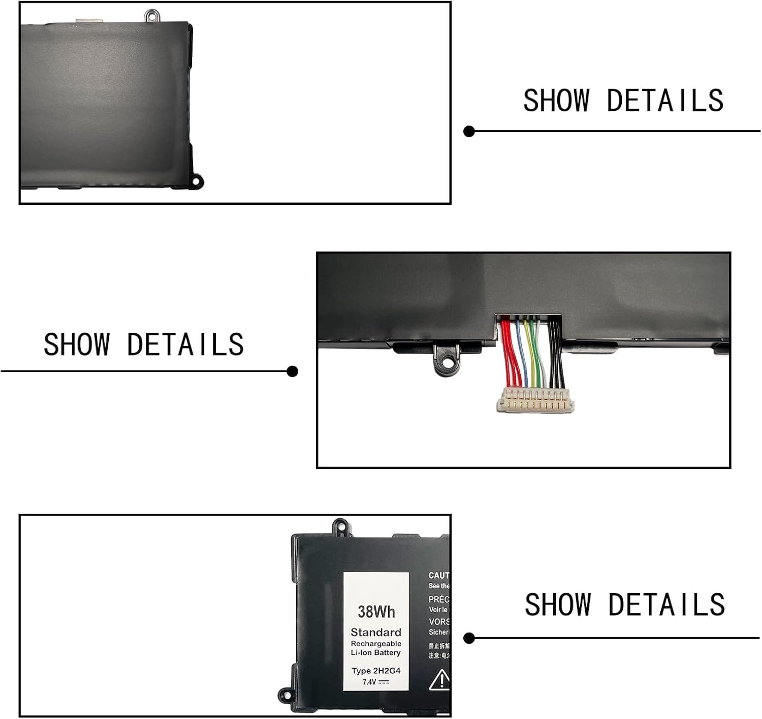 2H2G4 21CP5/63/105 2217-2548 TXJ69 HFRC3 Laptop Battery Replacement for Dell Venue 11 Pro 7140 Series (7.4V 38Wh)