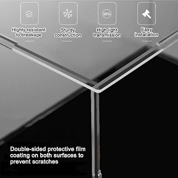 Decorative Acrylic Box with Black Base, Sturdy and Stackable Clear Cube Display Case, Multi-Purpose Boxes Square Container(15cm/6in,30x60cm/11.8x23.6in)