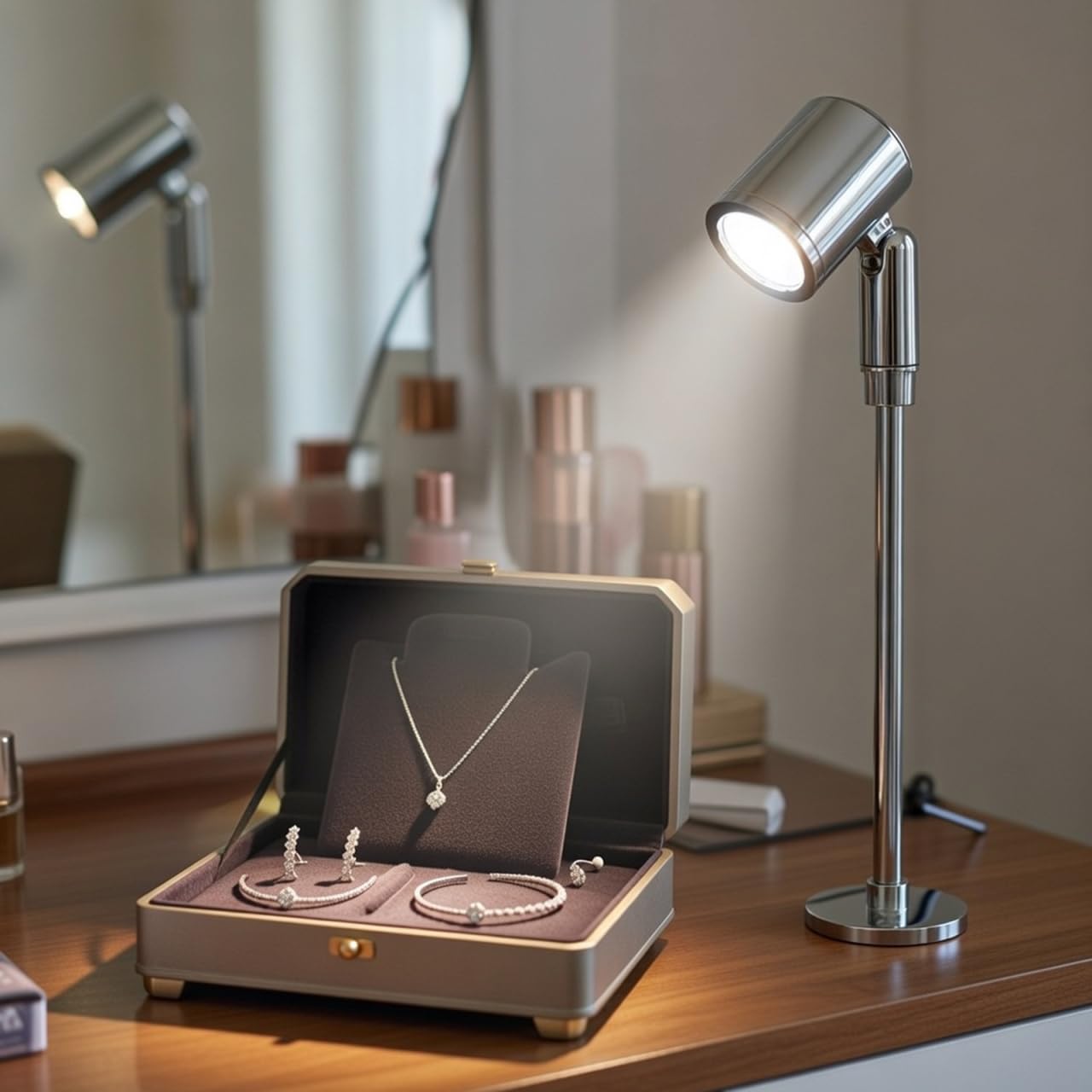 PRETYZOOM Spot Led RéGlable Pour Vitrine Bijoux 8.46X1.18X0.91 Pouces LumièRe Naturelle 4000-4200K Petit Projecteur Led Portable Pour ÉClairage IntéRieur Cabinet Bijoux