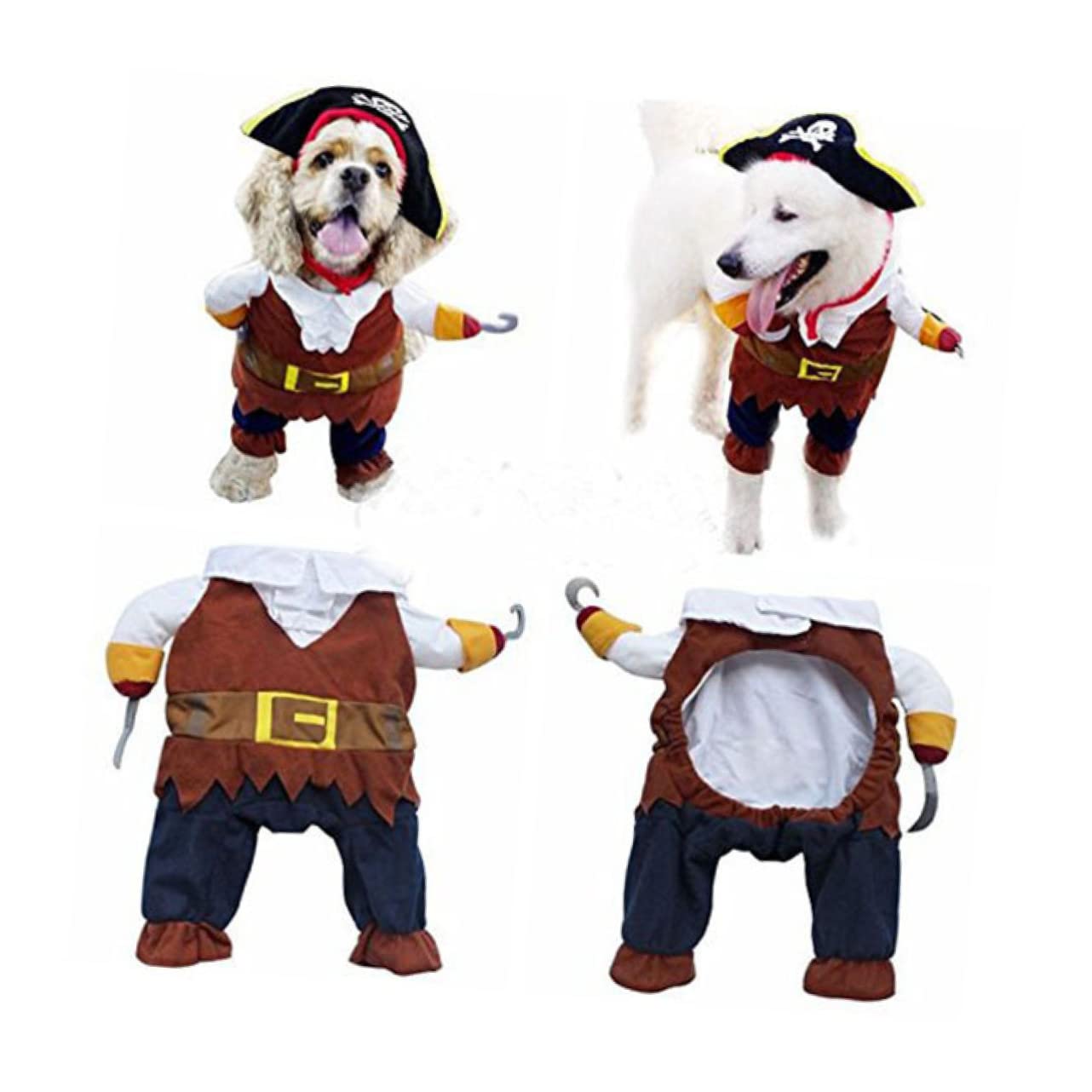 FRCOLOR 3 Pezzi Costumi Per Animali Domestici Cappello Cane Gatto Pirata Vestito Elegante Abbigliamento Festival Festa Vestito