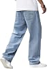LuminBlaze Baggy Jeans para Hombre Y2K Streetwear Vintage Pierna Ancha Holgado Denim Pantalones Hip Hop Skater Carpintero 3