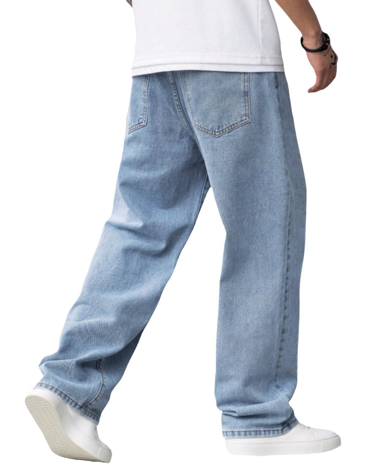 Baggy Jeans for Men Y2K Streetwear Vintage Wide Leg Loose Fit Denim Pants Hip Hop Skater Carpenter Jeans