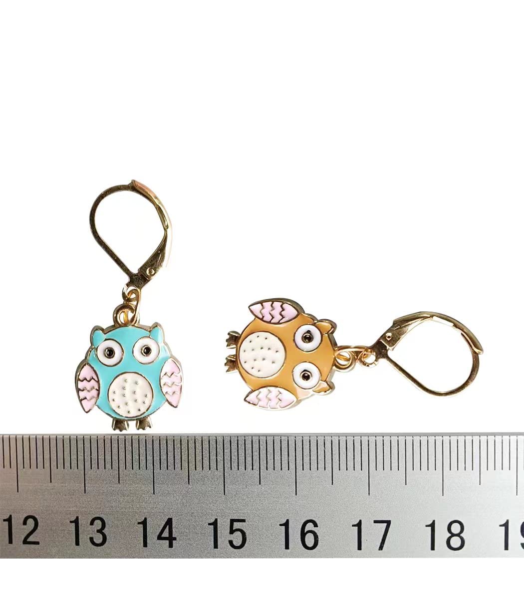 6pcs Cute Owl Crochet Removable Locking Stitch Markers for Knitting and Crocheting Colourful Owl Metal Charms Knitting Supplier Gifts