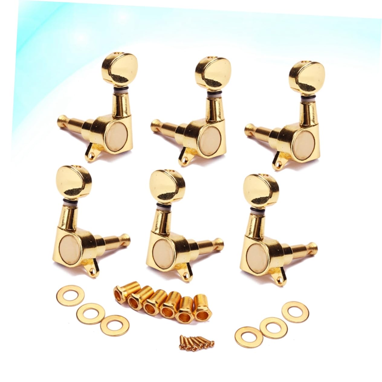 TOYANDONA 12pezzi Meccaniche Per Chitarra Elettrica Accordatori Bloccanti Per Chitarra Acustica Teste Macchina Plated Completo Con Ferrules e Viti Sostituzione Essenziale Per Elettriche e