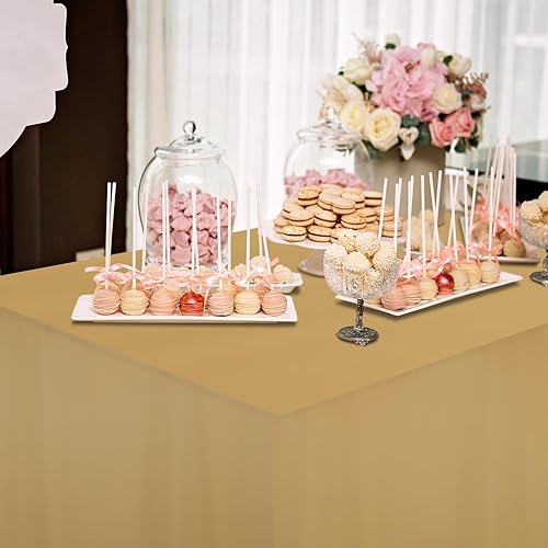 Miniatura 4 de Paquete de 2 manteles rectangulares de 96 x 30 pulgadas para mesas de 8 pies, mantel de poliéster lavable de 8 pies para fiestas, cenas de