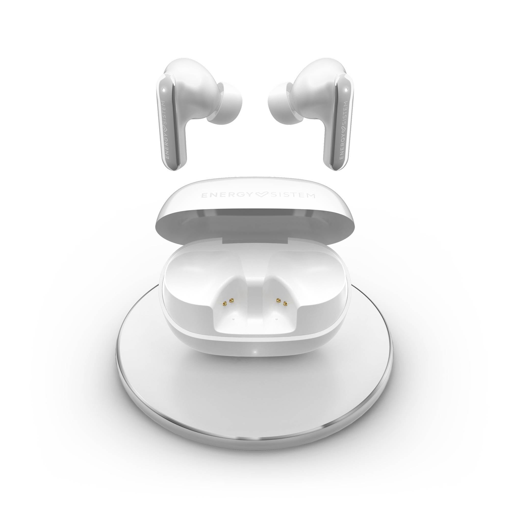 Energy Sistem Serenity ANC Ultra – Zestaw słuchawkowy Bluetooth z hybrydową redukcją szumów ANC do -35 dB, 25h baterii, ładowanie bezprzewodowe Qi, wodoodporność IPX4 i wykonane z tworzywa sztucznego