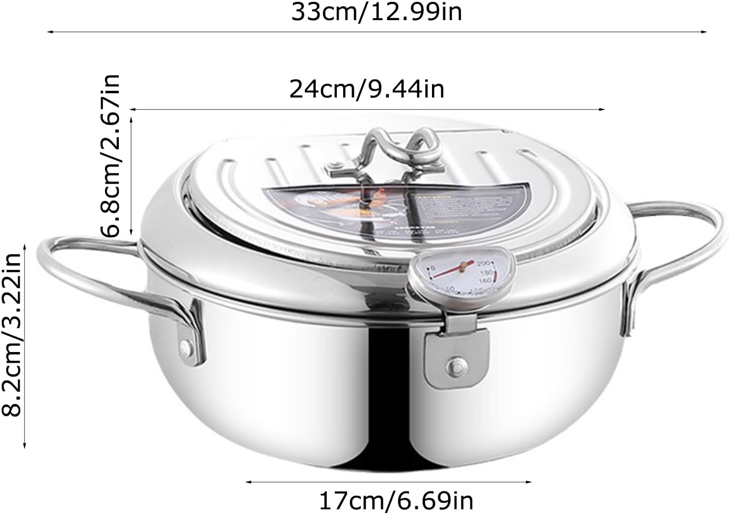 Tempura Pot,Deep Fryer with Oil Draining Rack | Easy to Clean and Store Jaese Style Tempura Fryer forTempura chips Fries Fish Chicken