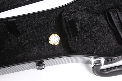 Miniatura 3 de Estuche de violín de fibra de carbono 44 de tamaño completo Estuche de violín duro fuerte ligero con correa trasera y 2 soporte de arco Caja de