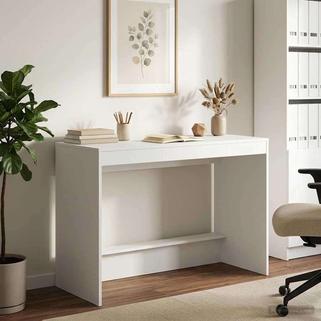 Scrivania da letto, in legno, 100 x 45 x 75 cm, postazione di lavoro compatta per casa, studio e studio, con piano di scrittura per computer portatile, monitor e documenti