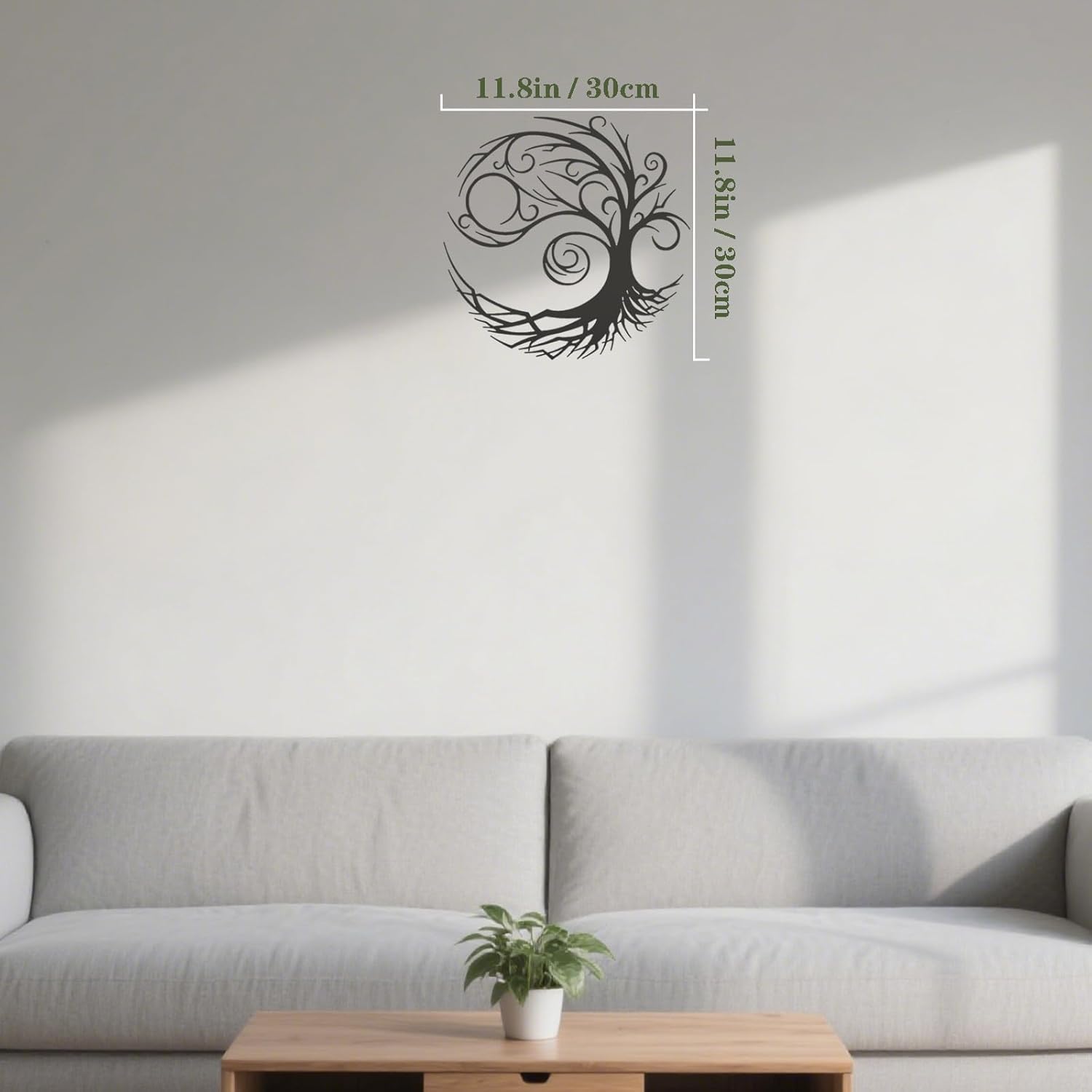 metal tree of life wall art 12×12 inch rustic minimalist decor for living room, bedroom for office indoor/outdoor wall decor for garden of patio ideal housewarming gift linear 11.8in black