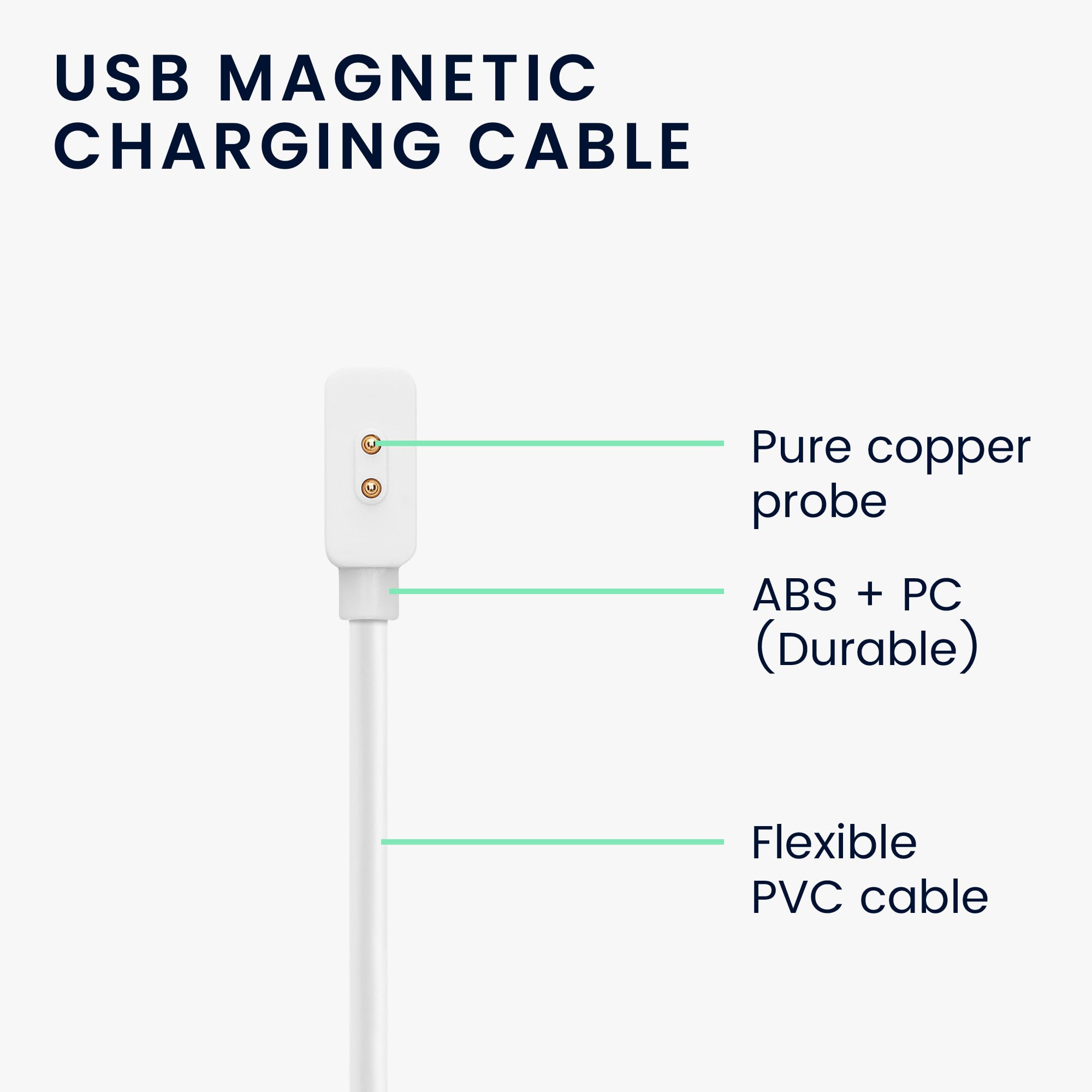 kwmobile USB Cable Charger Compatible with Xiaomi Redmi Watch 4 / Watch 3 Active/Lite/Smart Band 8/8 Pro/Band 2 Cable - Image 4