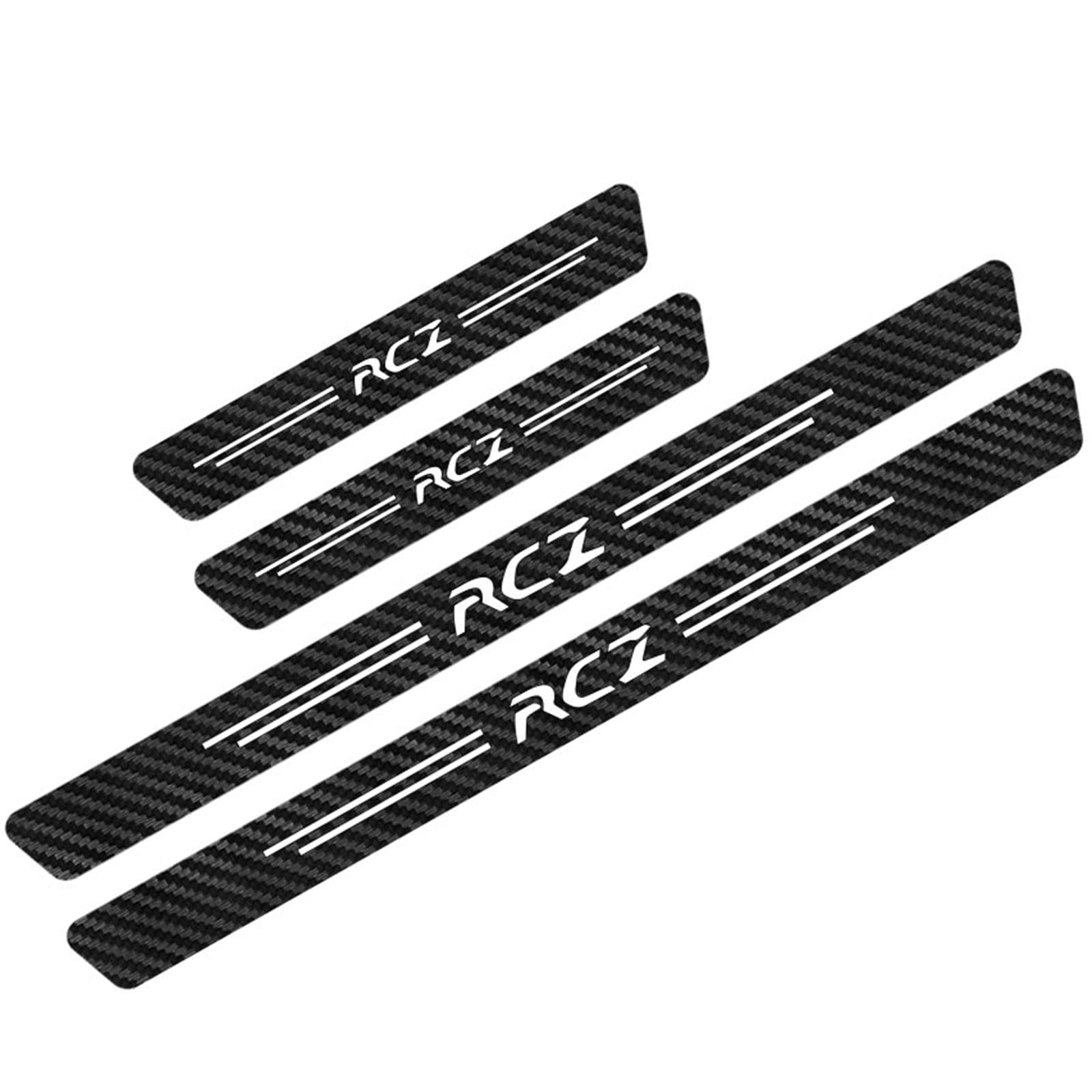 Symilov Rcz 4Pcs Car Door Sill Protector For Peu-Geot 107 108 206-208 301 306-308 407-508 2008-5008 Rifter Car Threshold Scuff Plate Carbon Fiber Stickers Styling Accessories,