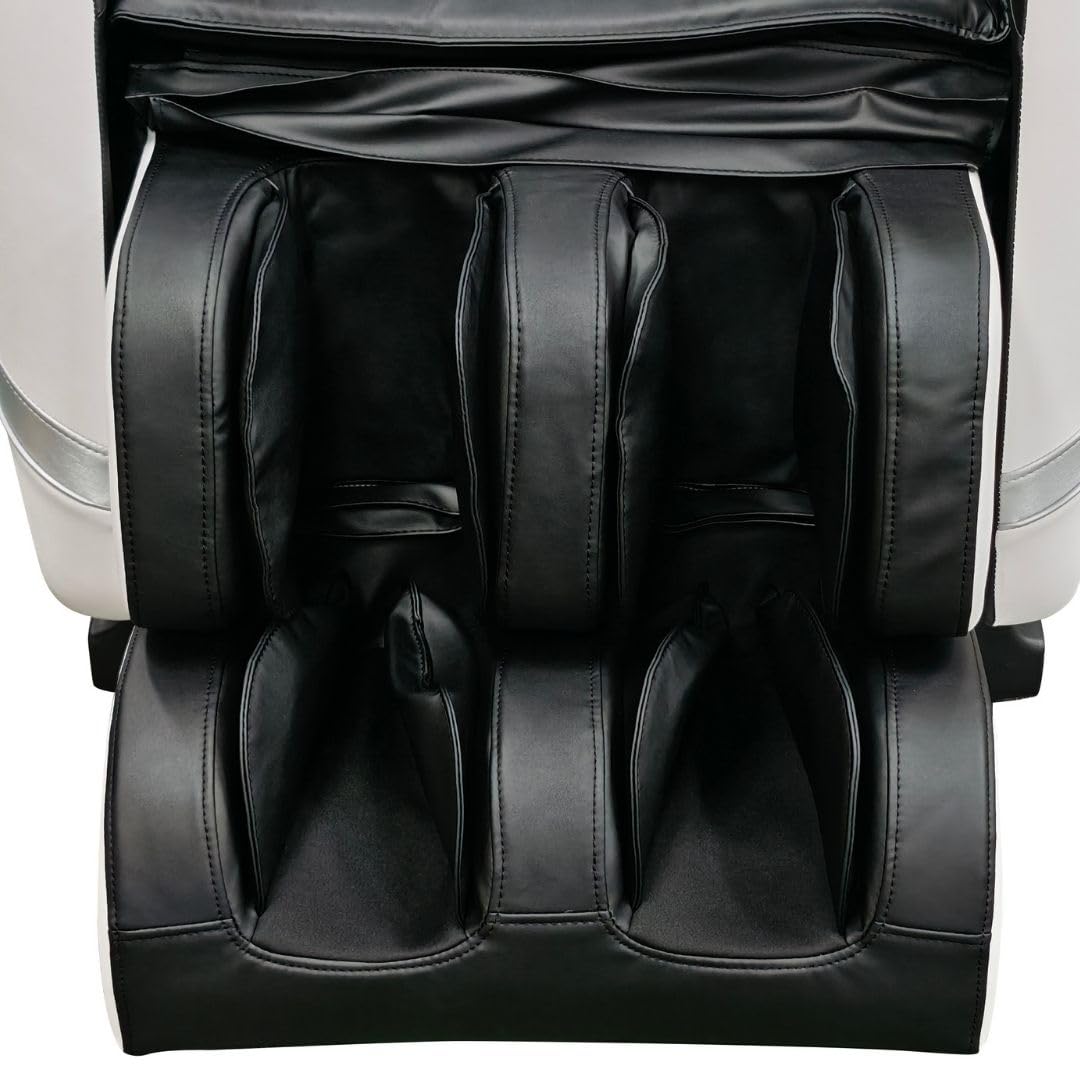 Sanotechnik CALMORA Luxus-Massagesessel, 18 Automatikprogramme, SL Track, Zero-Gravity, Heizfunktion, Bluetooth, schwarz/weiß/Silber/Kupfer, 147x74x108 cm, 71 kg