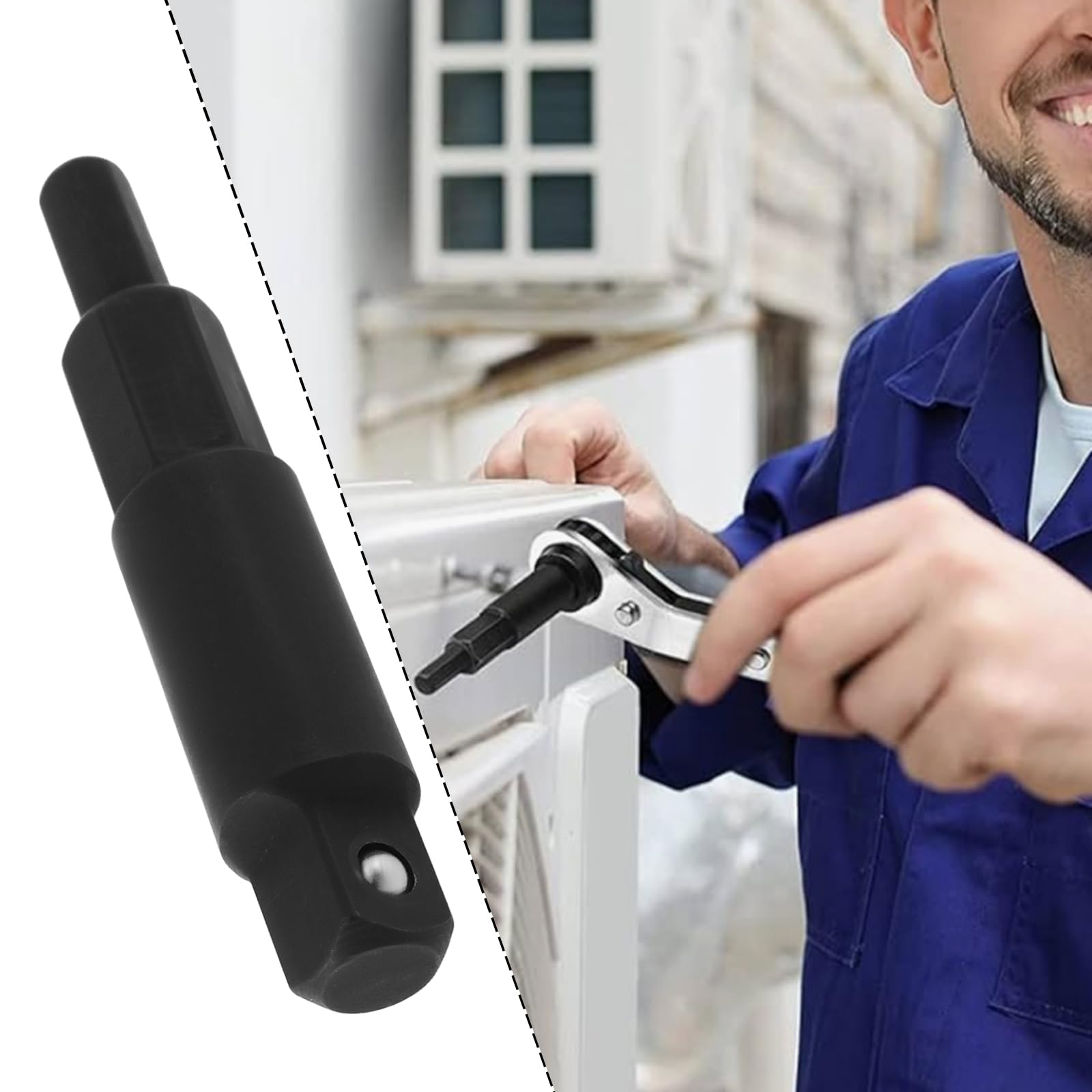 Briny River 2Pcs 3/16 to 5/16 Hex Key Adapter HVAC Service Ratcheting Wrench Adapter for Air Conditioning Refrigeration - Image 2