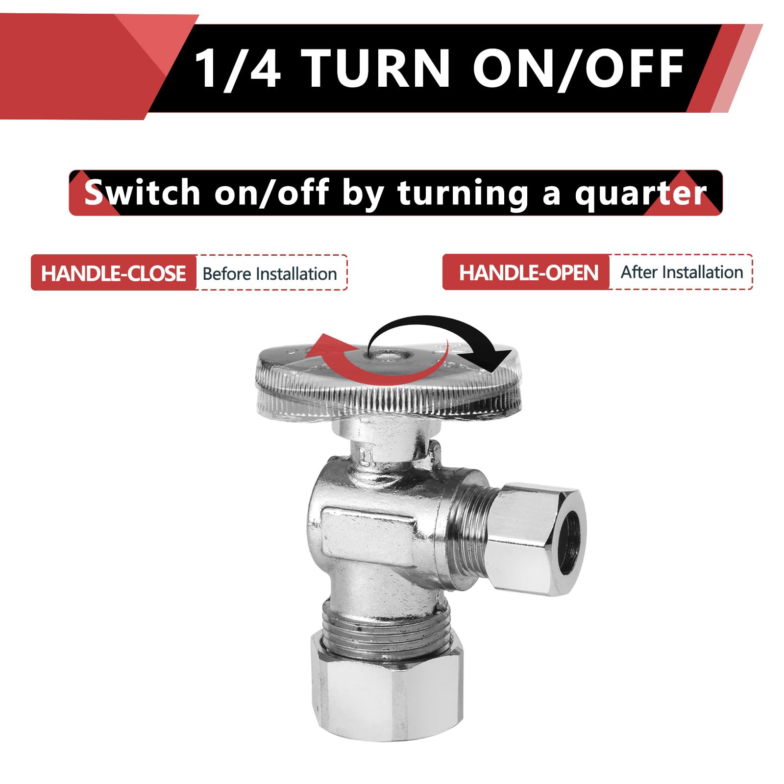 EFIELD Angle Stop Valves - Plumbing Supplies -3 EFIELD Angle Stop Valves - Plumbing Supplies -3