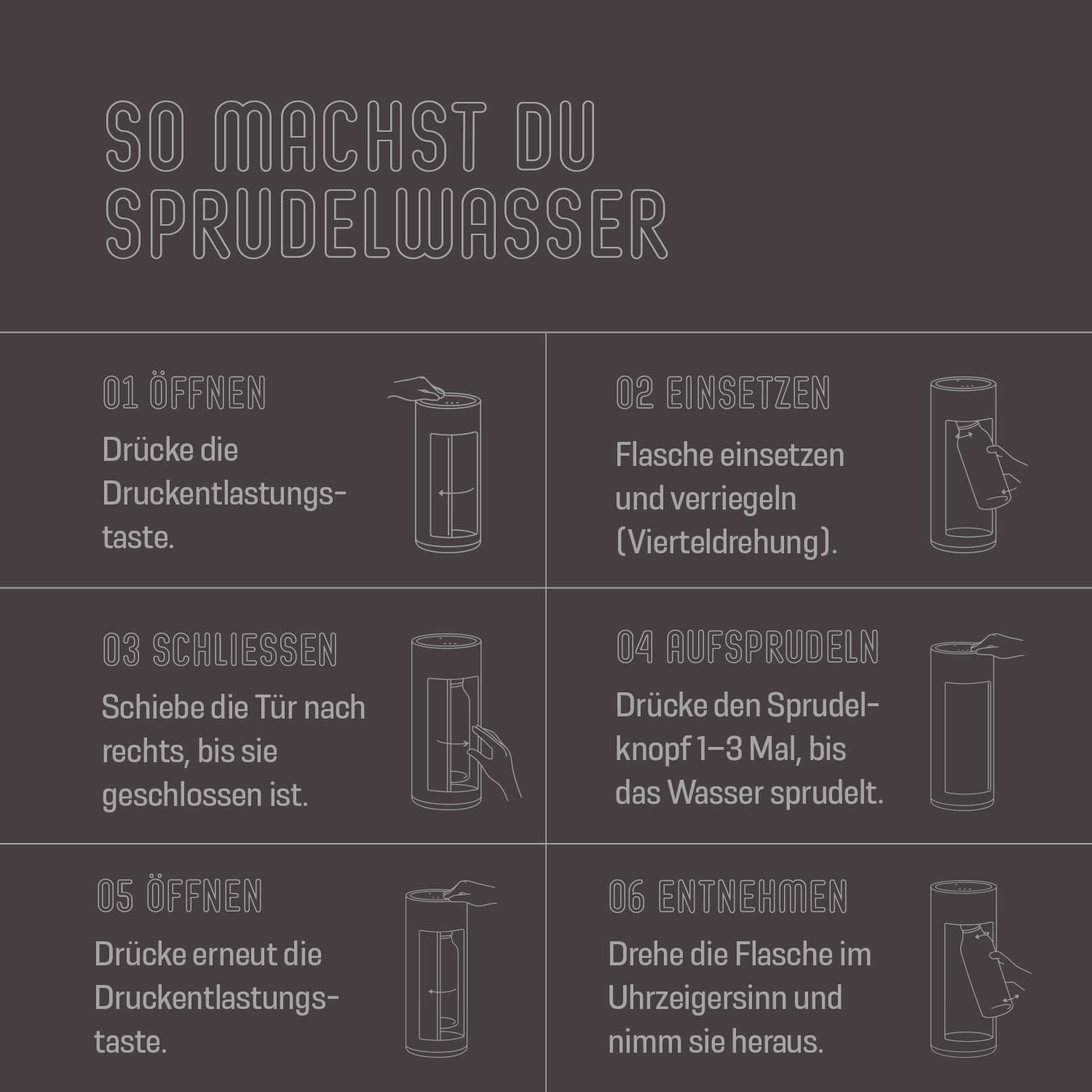 Mysoda: Glassy Wassersprudler aus Holzkomposit und Aluminium mit 1L Glasflasche (ohne C02-Zylinder) - Schwarz