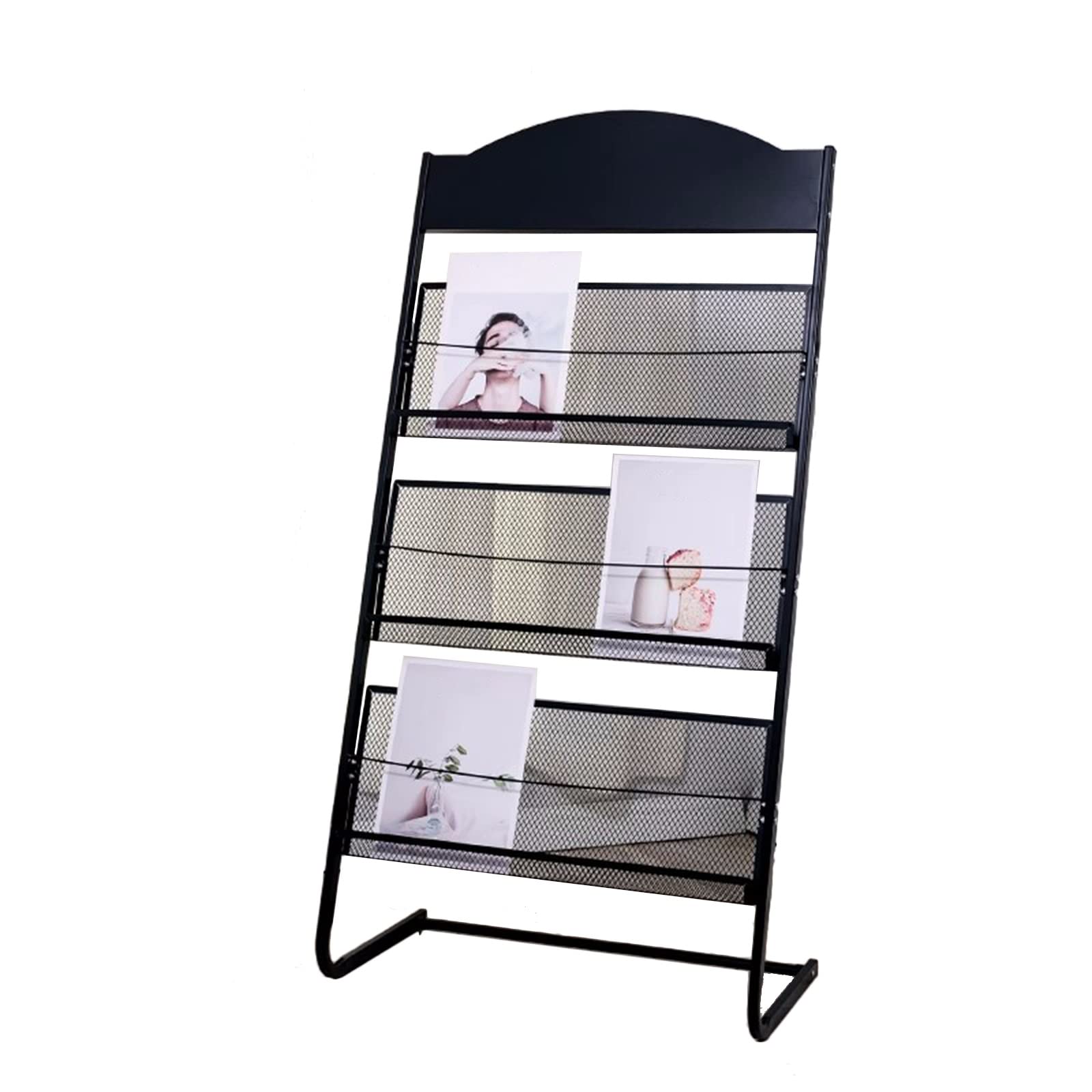 ASerZenith Floor Standing Magazine Rack, Commercial Information Storage Rack, 3 Pocket Brochure Organizer Rack for Outdoor Product Exhibition,