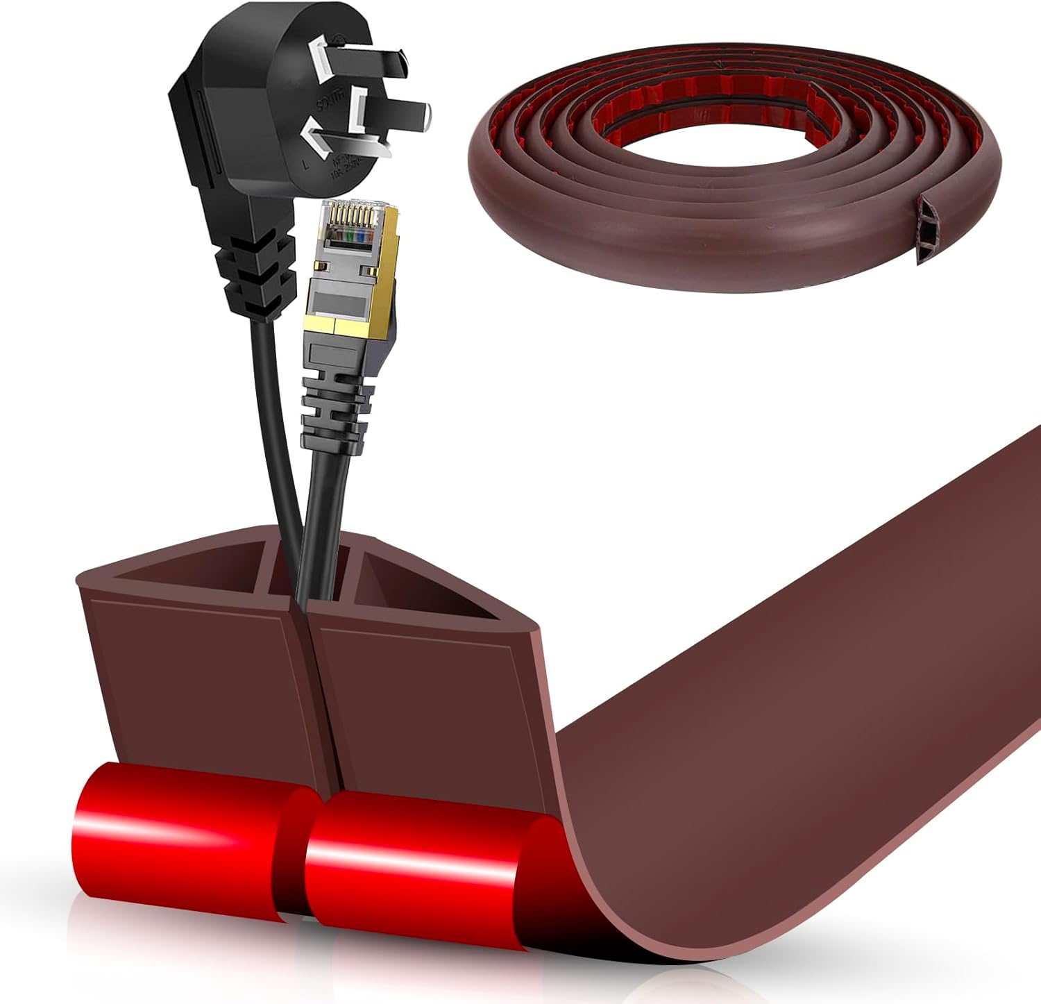 Amazon.com: Floor Cord Cover Cable Cavity Self Adhesive Cord Hider ...