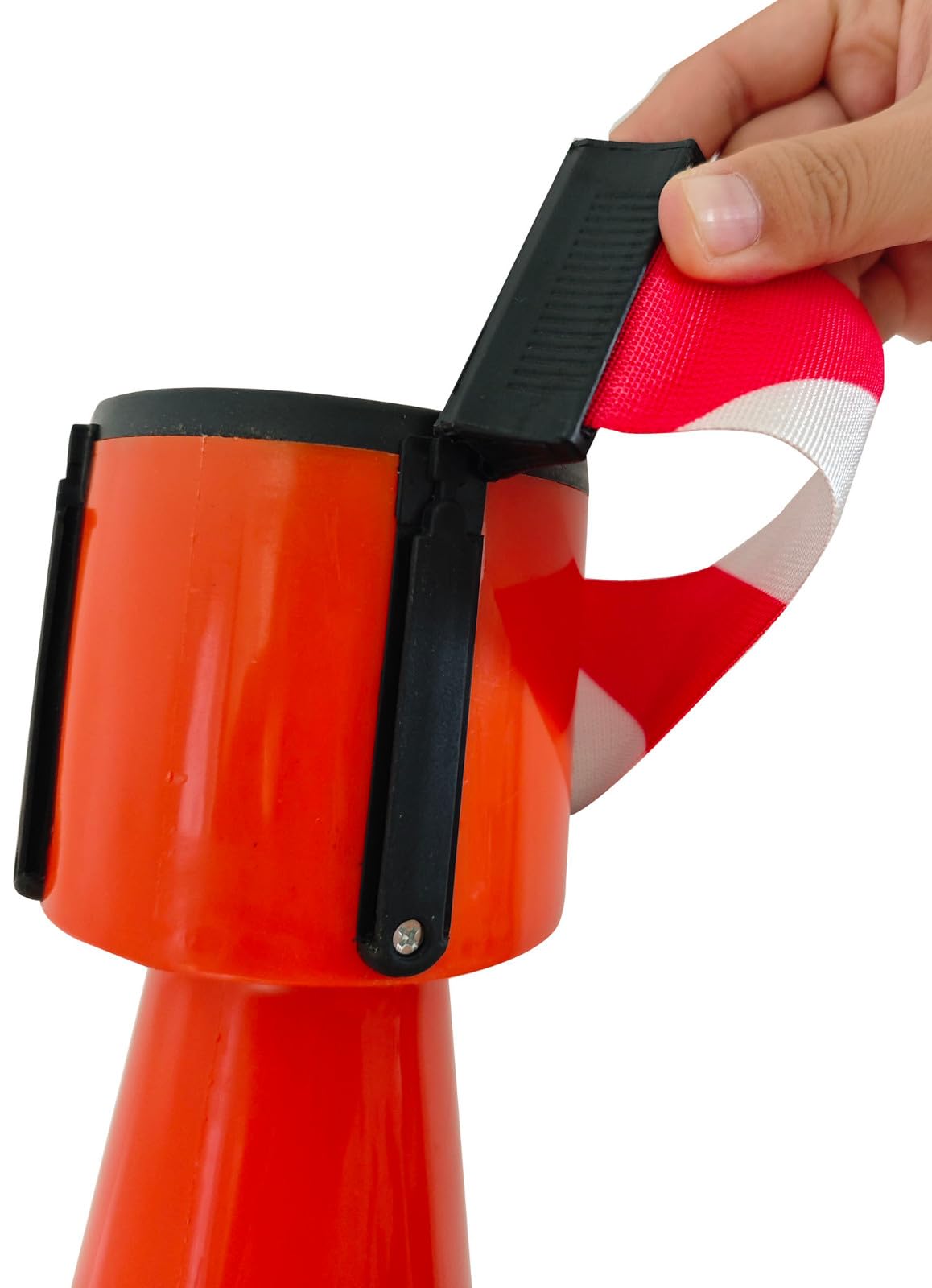 Cinta retráctil para rematar Conos de tráfico, Barrera de Seguridad retráctil para Conos de tráfico, solución Bloquear el tráfico y Las Zonas peatonales(5m(16.4ft))