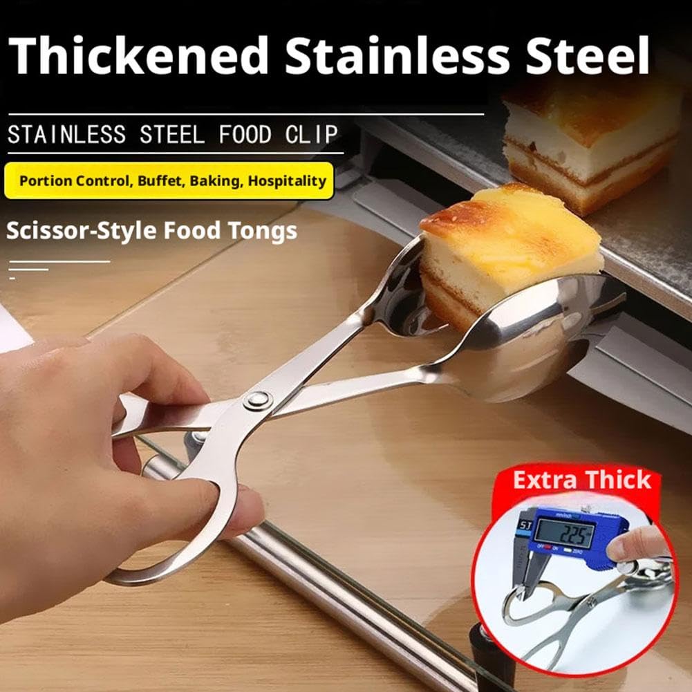 Pince à salade en acier inoxydable pour servir, ustensiles en métal robuste, grande ouverture, outils de cuisine pour salade, fruits, buffet et fêtes