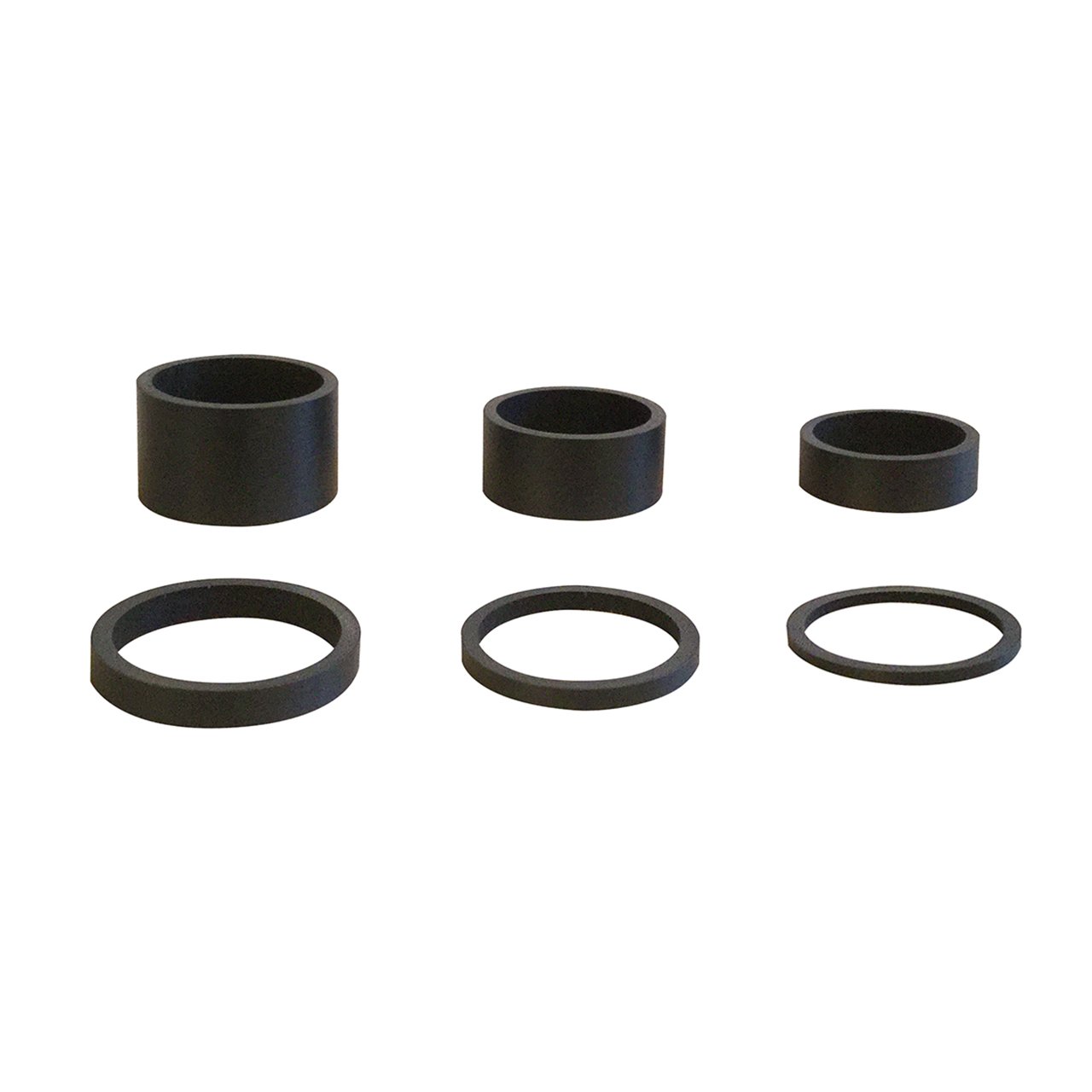 6 pcs Poids léger UD Carbon Noir Mat Casque entretoises 1 1/20,3 cm-2 mm, 3 mm, 5 mm, 10 mm, 15 mm, 20 mm