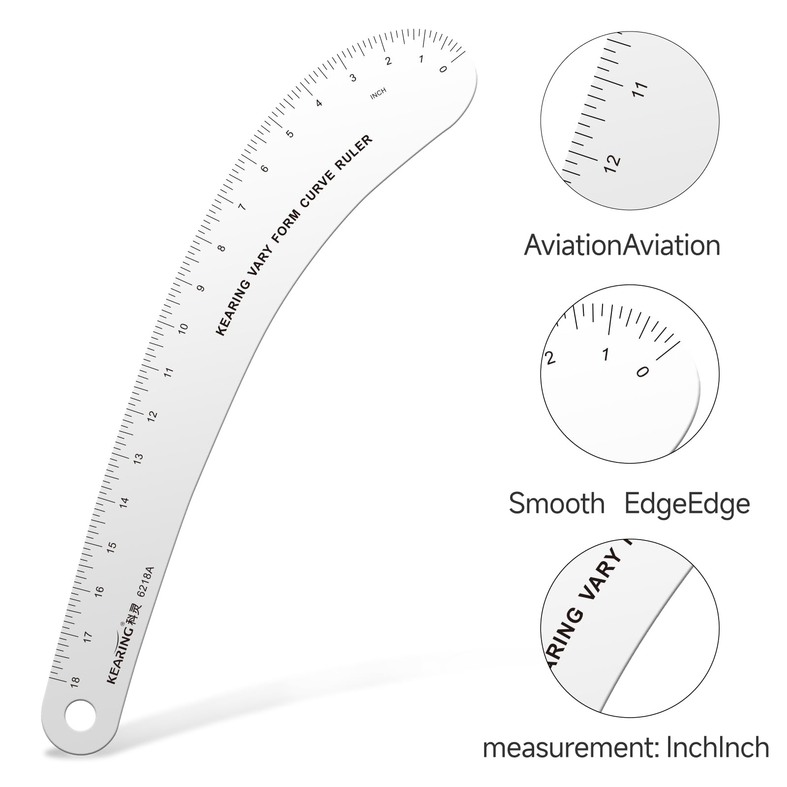 KEARING 18 inch French Curve Ruler, Professional Vary Form Curve Ruler for Sewing Quilting, Design, 49.7 cm Length - Image 4