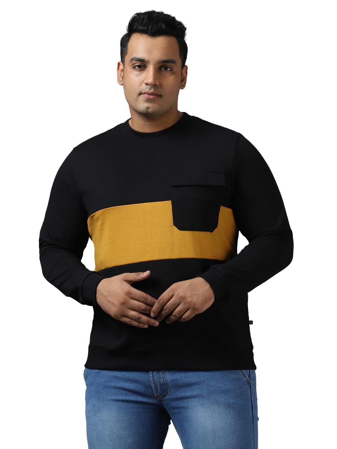 urbano plus Men's Cotton Color Block Sweatshirt-picture-34