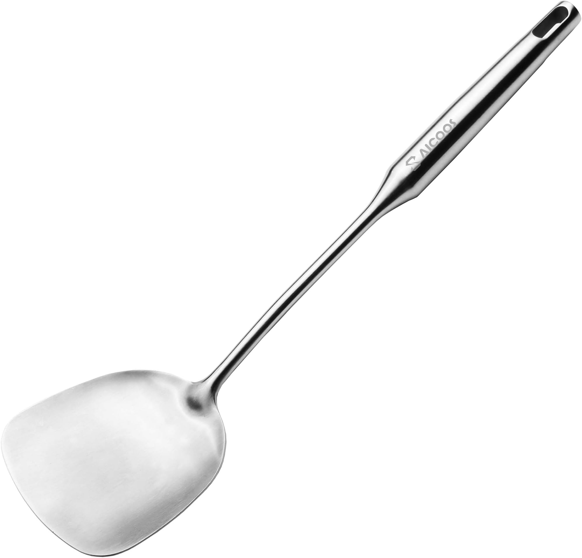 Wok Spatula stainless steel, With Ergonomic Easy Grip Handle - Wok Tools For Cooking, Pancake Turner for Eggs, Omelets, Burgers, pizzas 15.2 Inches