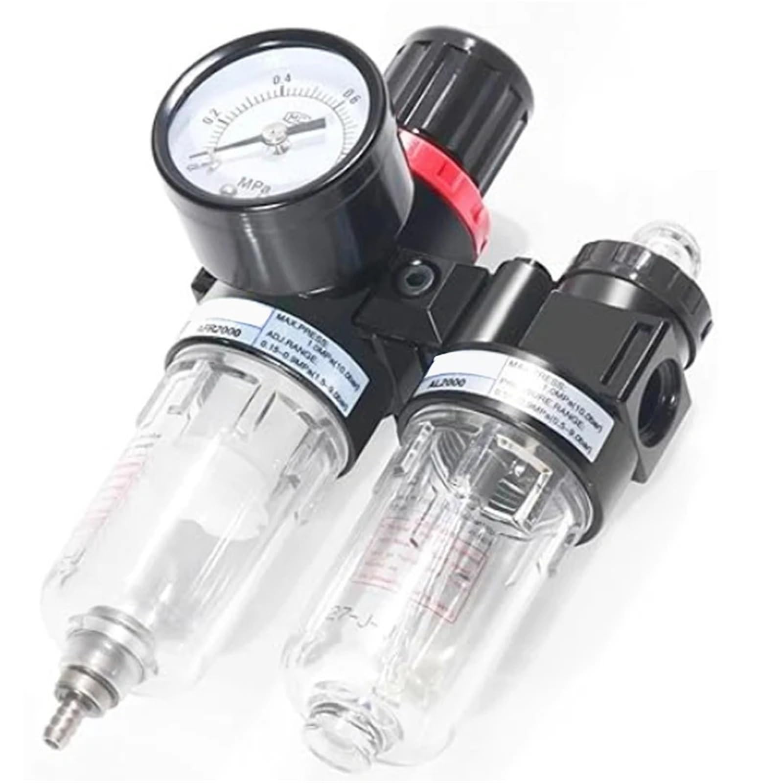 Combinazione regolatore filtro aria compressa 1/4 pollice NPT AFC20002T Separatore di scarico acqua/olio - Manometro (0-140 Psi) 1 pezzo