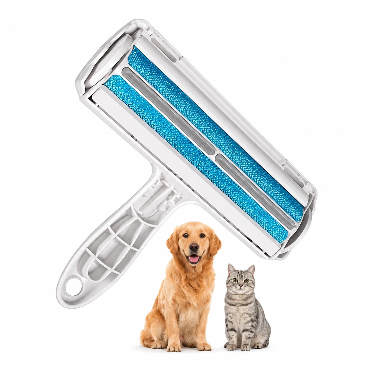 Pet Hair Remover Roller, Reusable Self-Cleaning Lint Brush, ABS Plastic, Blue and White, for Dog and Cat Fur on Clothes, Sofa, Carpet, Car Seat-image-16