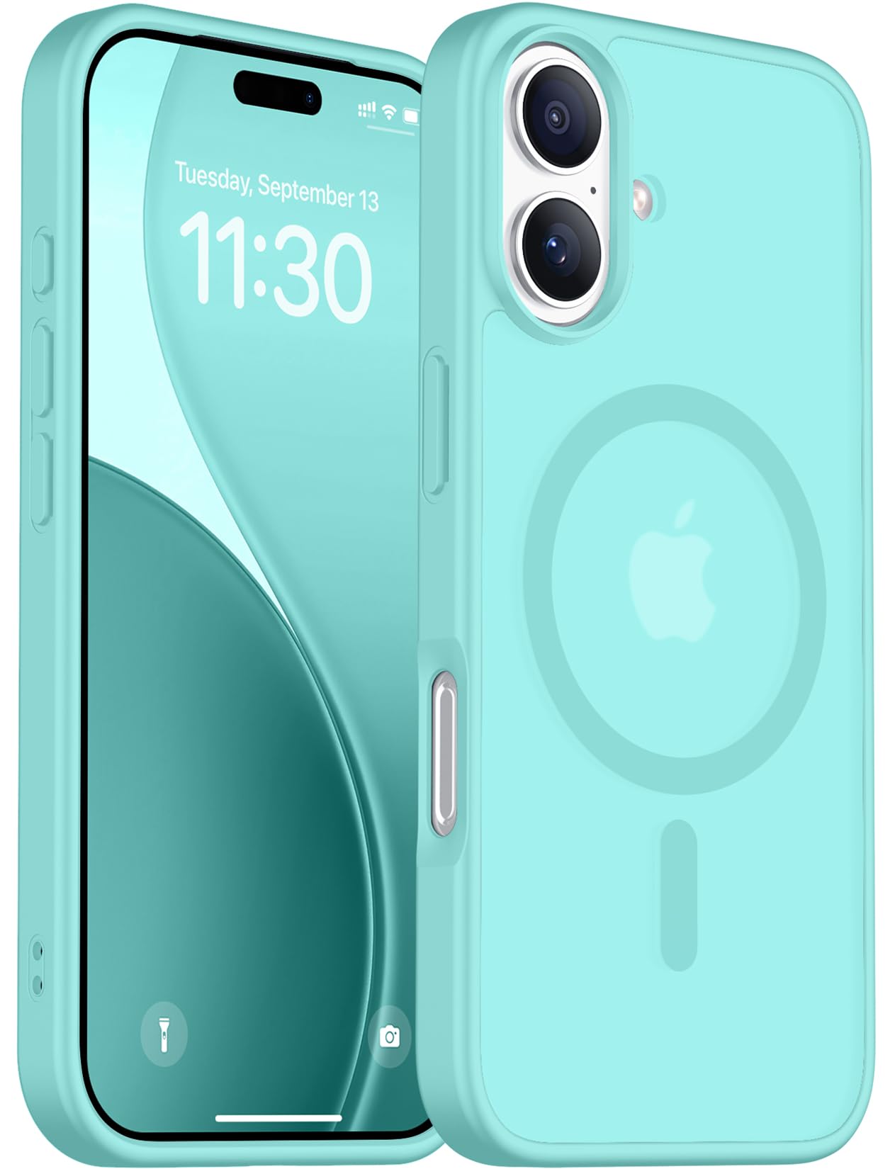 Red2Fire Magnetic for iPhone 17 Case, (Compatible with MagSafe) (Military Grade Drop Protection) Translucent Matte Shockproof Phone Case for iPhone 17 6.3"-Teal
