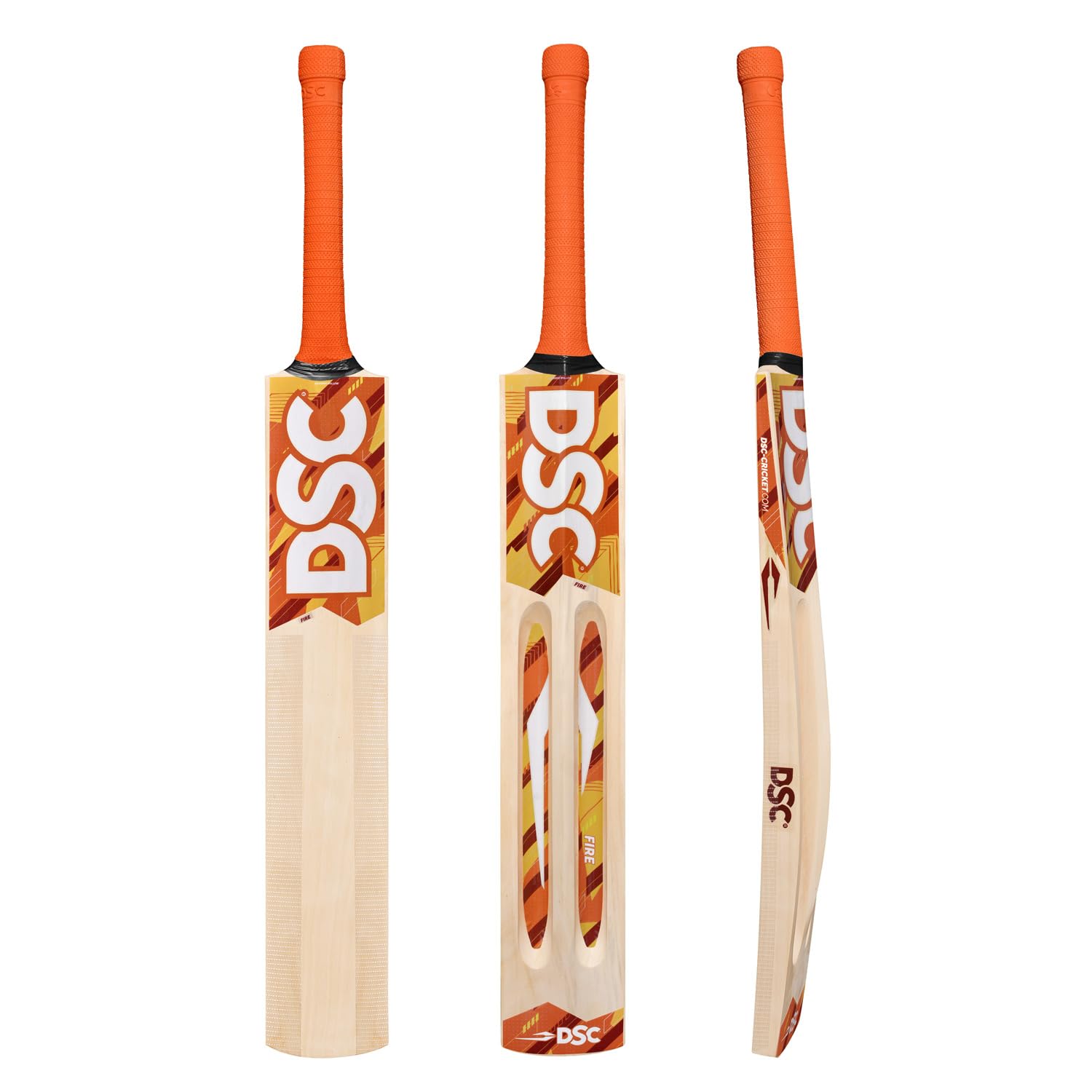 DSC Fire Kashmir Willow Tennis Cricket Bat for Men | Lightweight Two-Scoop Tennis Ball Bat with Short Handle, Massive Edges, High Spine (Full Size)-image-48