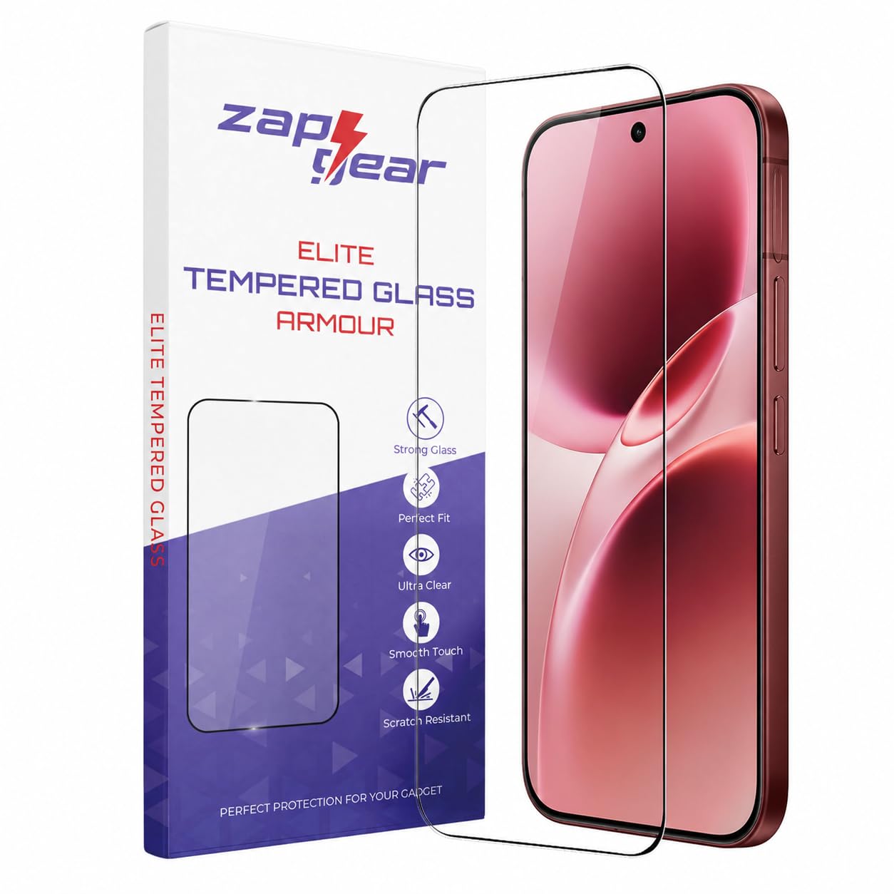 Zapgear Tempered Glass for Vivo V70 5G and Vivo V70 Lite | Edge-to-Edge Protection | 9H Hardness | Bubble-Free & Case Friendly HD Clear Screen Protector