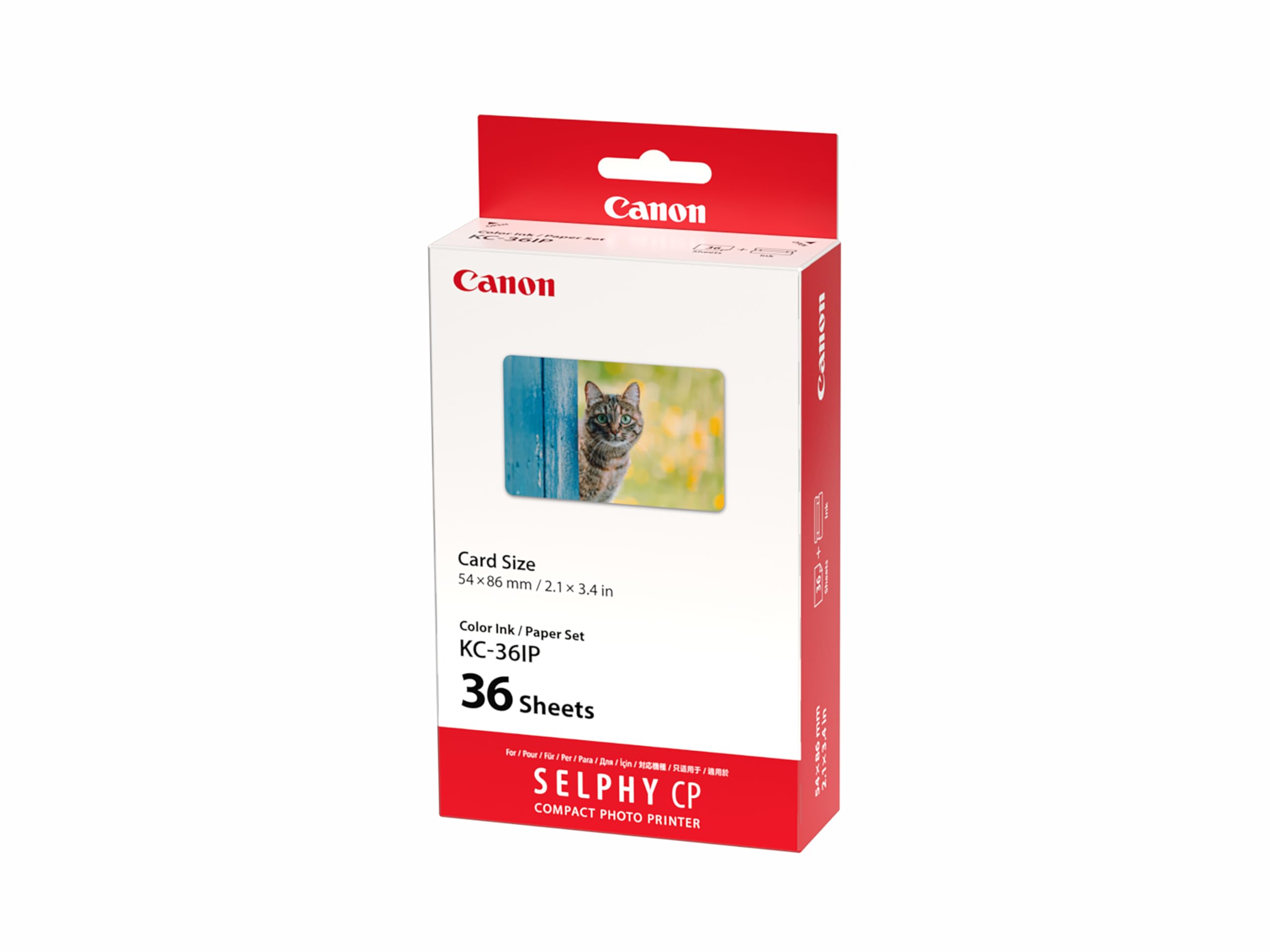 Canon KC-36IP Kit 36 impressions (papier + encre) format carte de crédit 5,4 x 8,6 cm pour SELPHY CP1300, CP1200, CP1000, CP900, CP910, CP820, CP810, CP800, CP790, CP780
