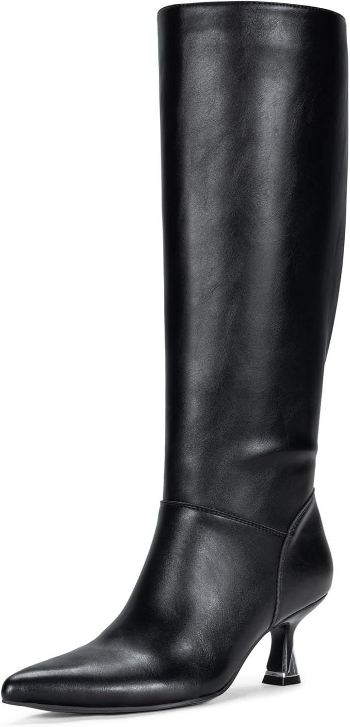 Vepose Women’s Knee High Tall Faux Leather Boots, Pointed Toe Kitten Heeled Dress Ladies Fashion Riding 9525 Boots with Side Zipper, Elegantes Casual Comfort Botas Trendy para Mujer Vepose Women’s Knee High Tall Faux Leather Boots, Pointed Toe Kitten Heeled Dress Ladies Fashion Riding 9525 Boots with Side Zipper, Elegantes Casual Comfort Botas Trendy para Mujer