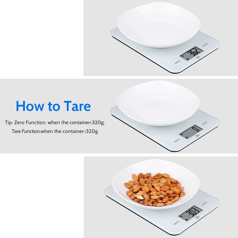 Uten Bilancia da Cucina 8 kg/1g, Bilancia Elettronica Digitale per Misurazioni ad Alta Precisione, Display LED Multifunzione, per Cucina e Pasticceria
