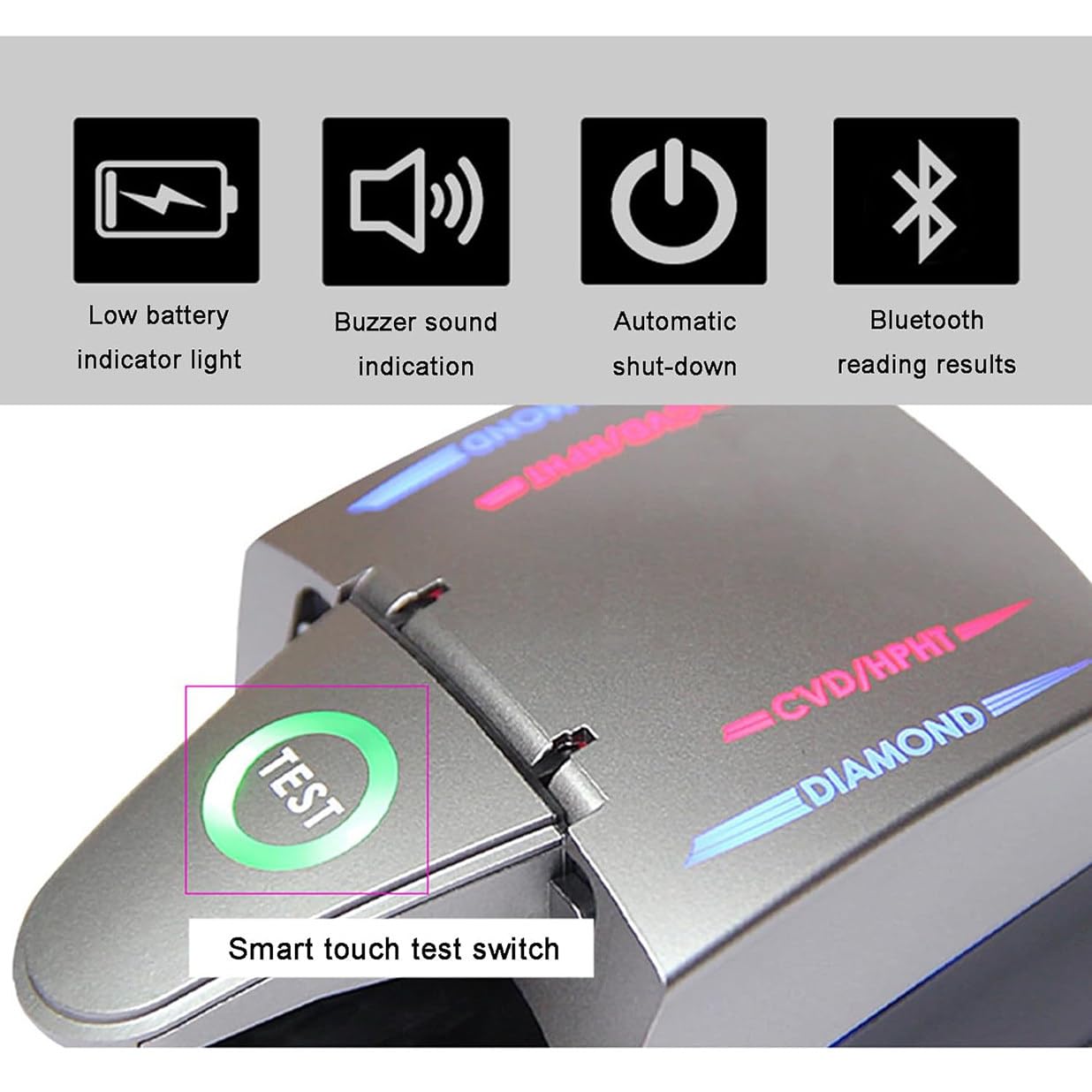 GYQSSD Gem Diamond Tester, Diamond Moissanite Tester, High Accuracy Diamond Tester Tool with LED Indicator Light and Sound Prompt, for Synthetic Moissanite or Diamond