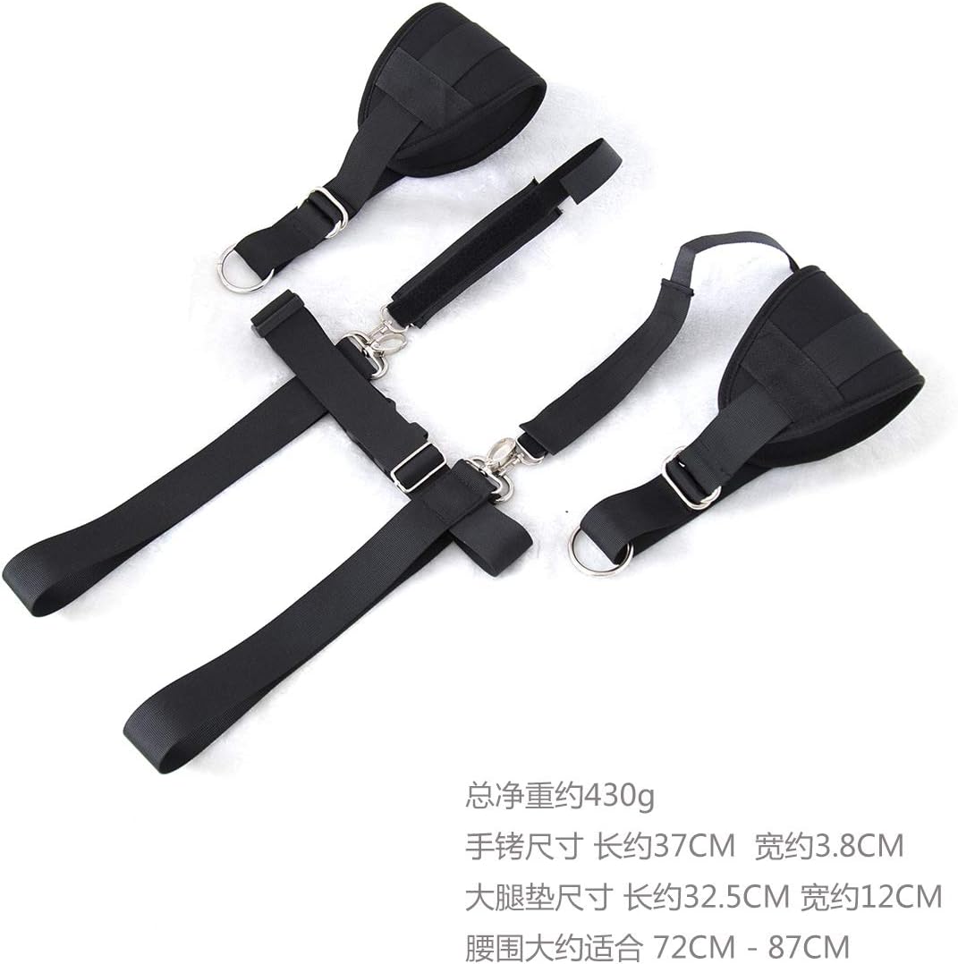 Black Nylon Thigh Suspension - Leg Straps for BDSM Sex Toys,Adult Bondage Training Binding Sex Toy for Couple