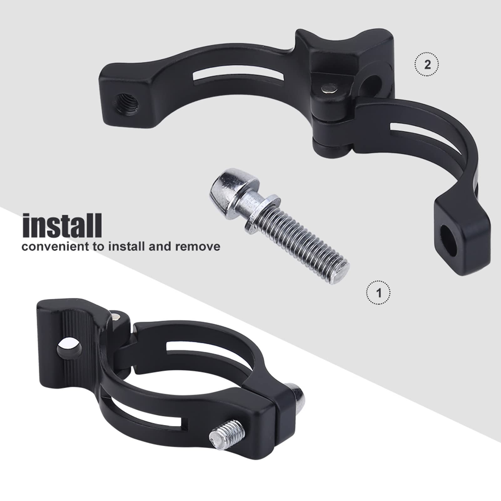 VGEBY Abrazadera del Desviador Delantero, 2 Tama?os Bicicleta Bicicleta Abrazadera del Desviador Delantero Adaptador Clip Accesorio de Ciclismo(31.8mm-Negro) Bicicletas Y Repuestos