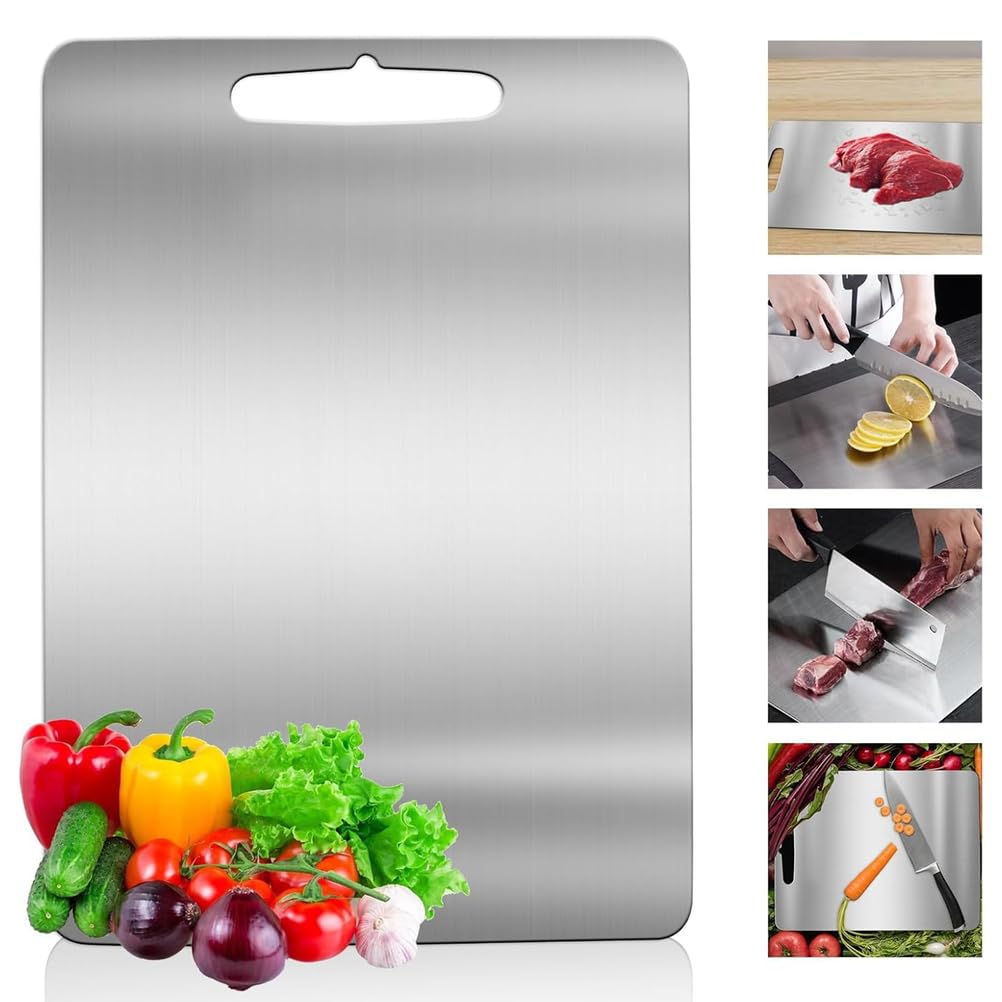 Lot de 6 Planches à Découper Inox 304 Protège Plan de Travail Cuisine,Taille_nom,36 * 25cm