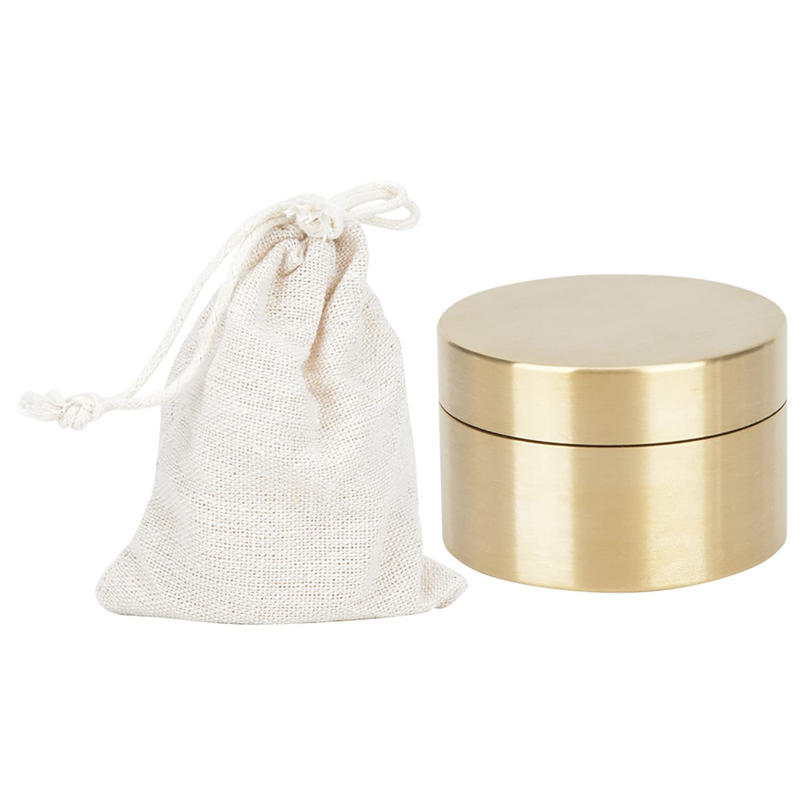 Round Storage Box Case Outdoor Brass Case, Full Sealed Brass Container Outdoor Leakproof Mini Accessories Container for Outdoor Travel Home Office