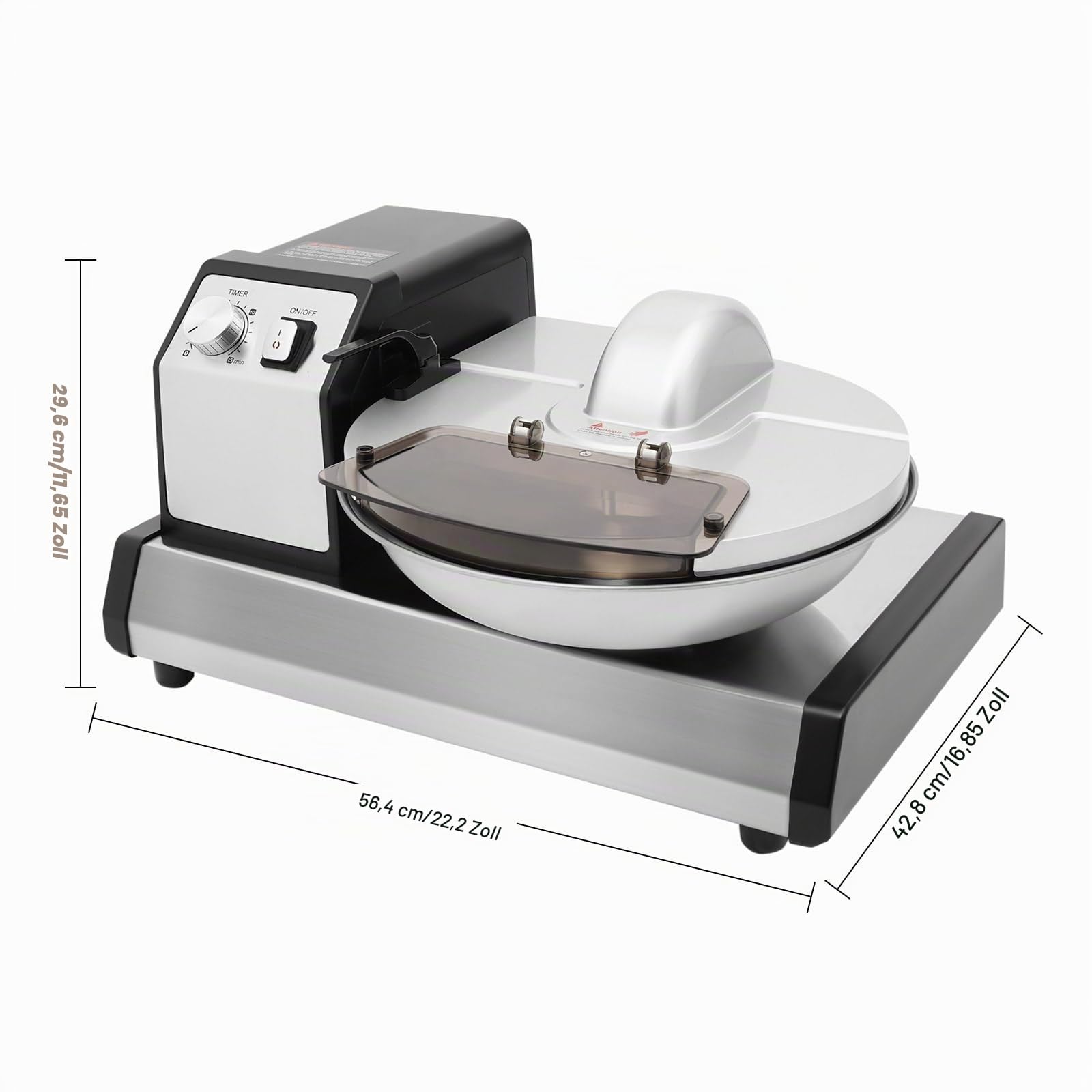Gewerbliche Küchenmaschine, 250W Gemüseschneider1500 U/min, Küchenmaschine aus lebensmittelechtem Edelstahl zum Zerkleinern von Gemüse Obst Getreide Nüssen