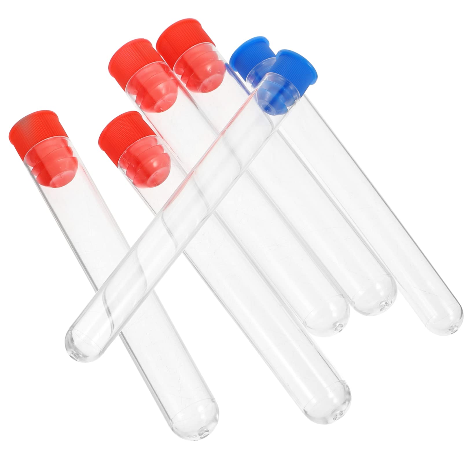 SOLUSTRE 5 Sets Reagenzgläser Aus Kunststoff Reagenzgläser Für Science-Partys Aufbewahrungsbehälter Für Reagenzgläser 100 Stück Laborbecher Für Jungen Und Mädchen 12 Stück * 5