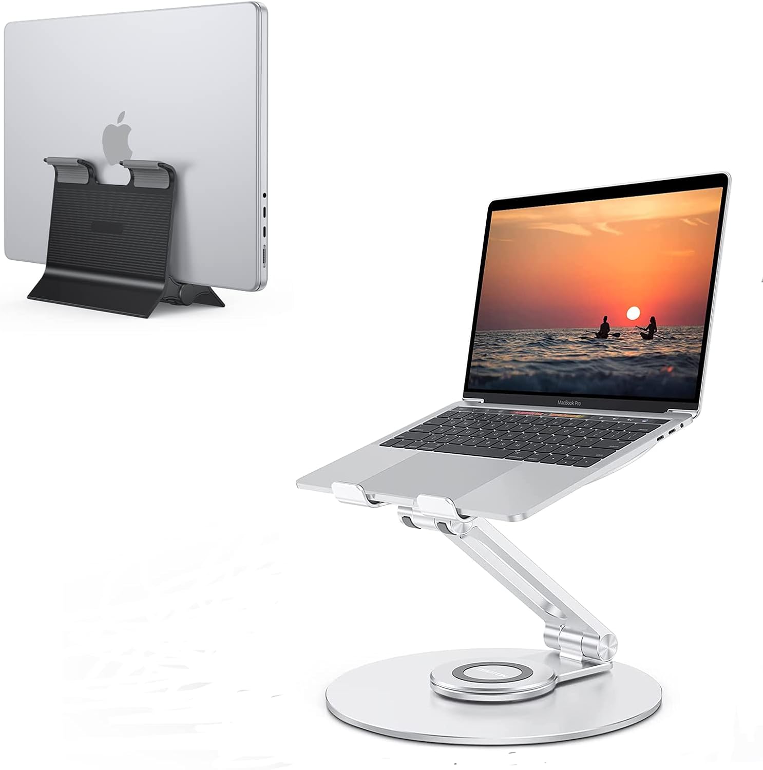 OMOTON Adjustable Laptop Stand with 360 Rotating Base and