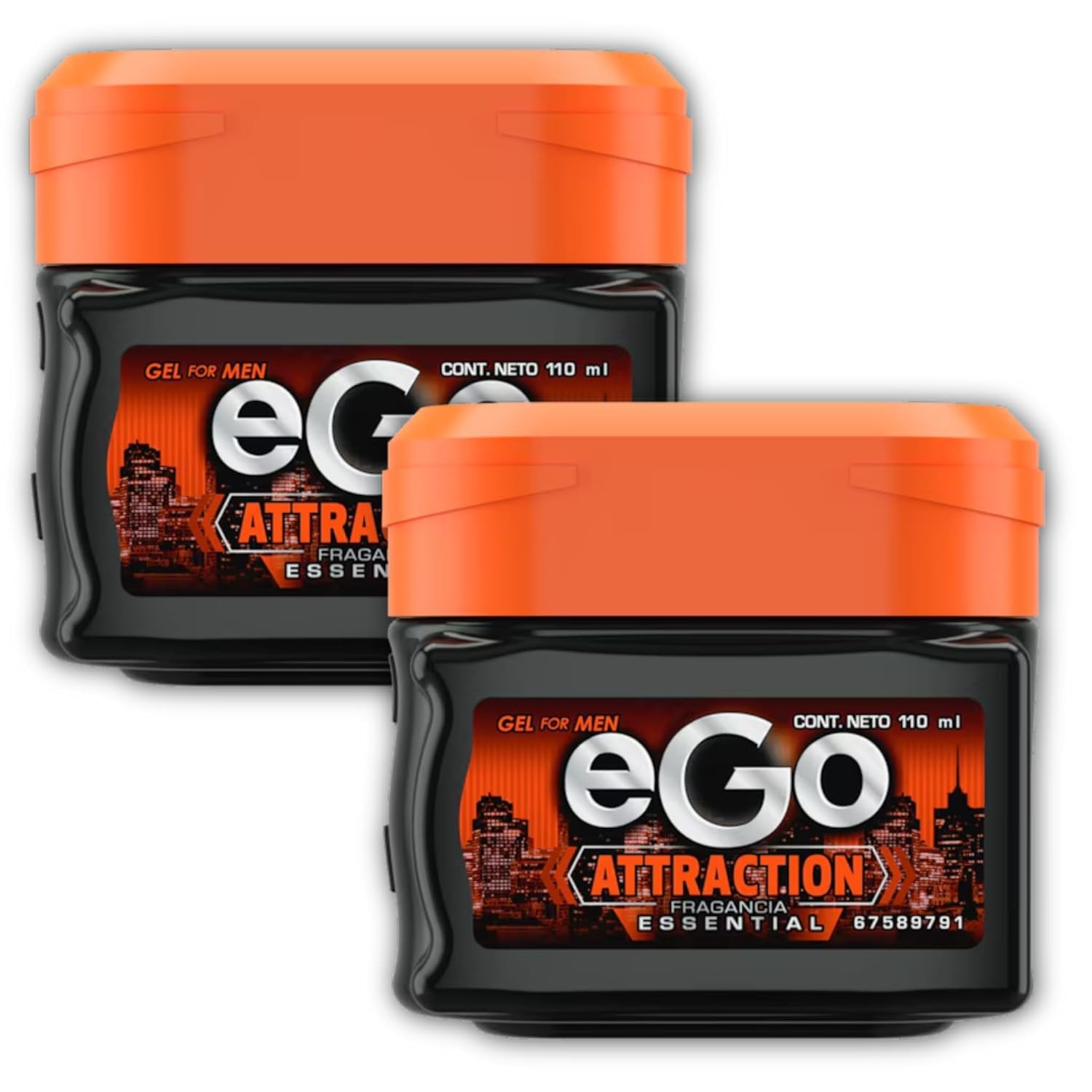 eGo Hair GEL For MEN - Pack of 2 - ATTRACTION - 110 ml - 3.71FlOz - GEL para Hombres - Colombian Product, Transparent.