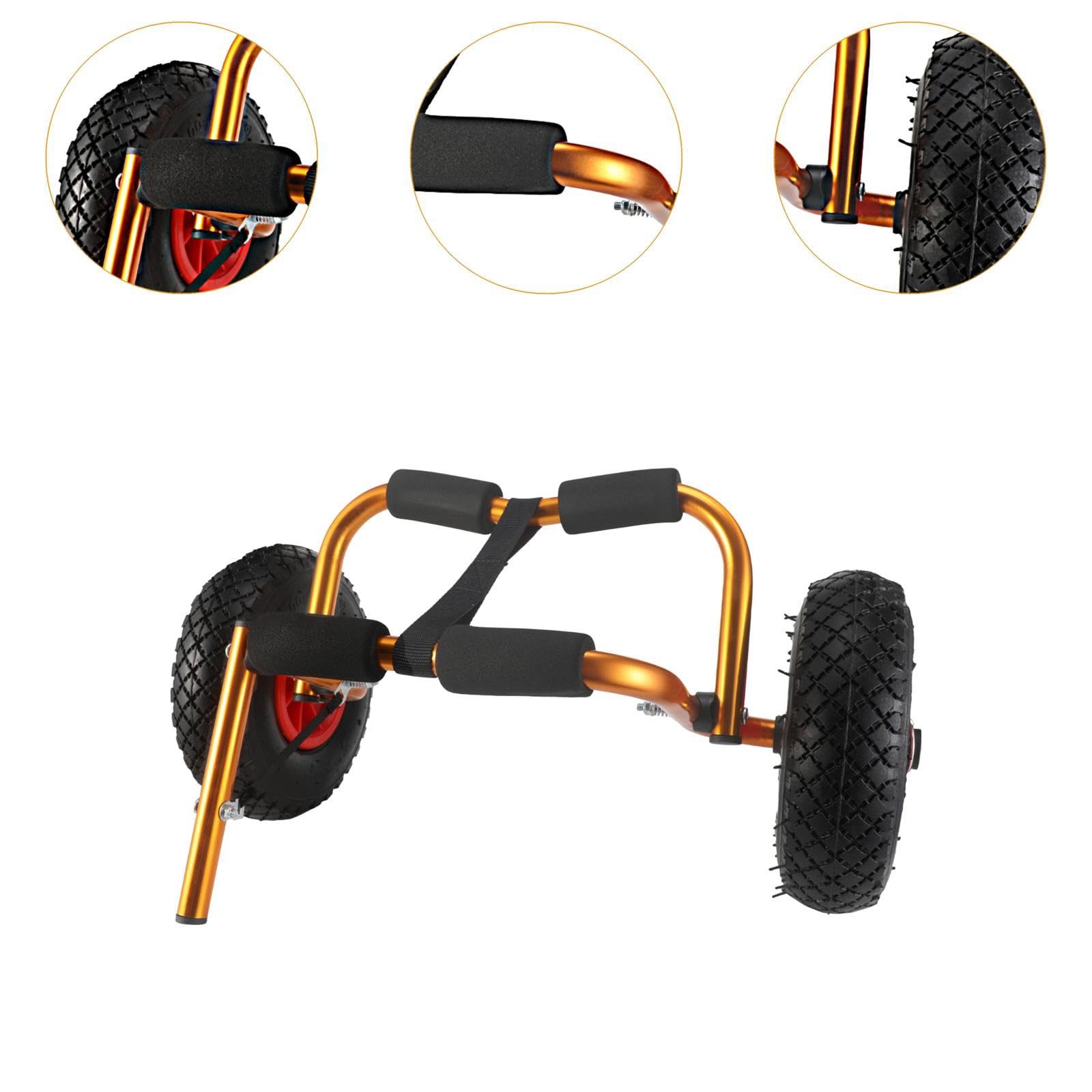 Menolana Kayak Cart Canoe Transport Cart Foldable Carrying Portable Practical Adjustable Sturdy 10 inch Solid Wheel Boat Trailer