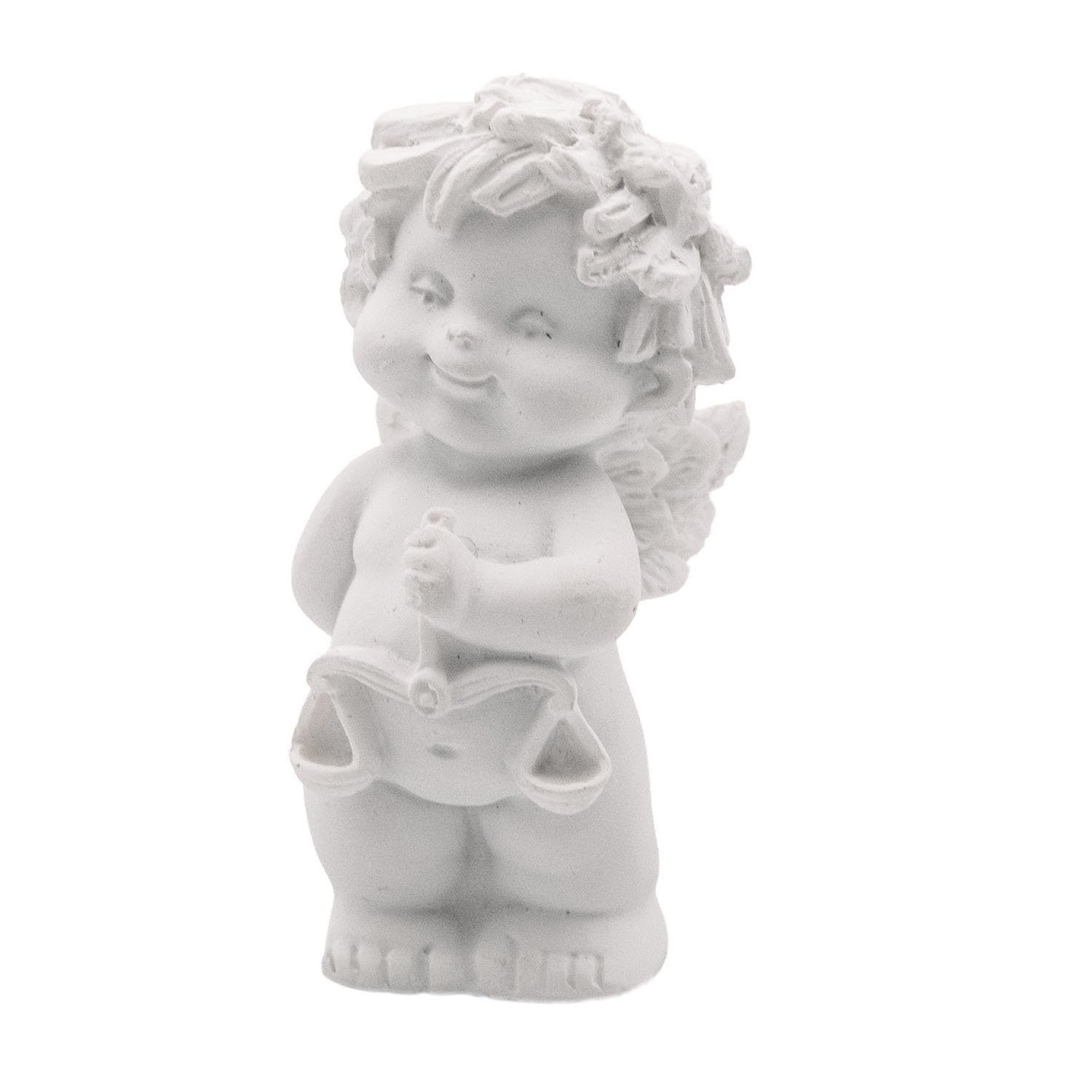 Logbuch-Verlag Angel Igor Zodiac Sign Libra White 6-7 cm Polystone Figure Birthday Horoscope Guardian Angel Lucky Charm Collectible Figure Gift Table Decoration